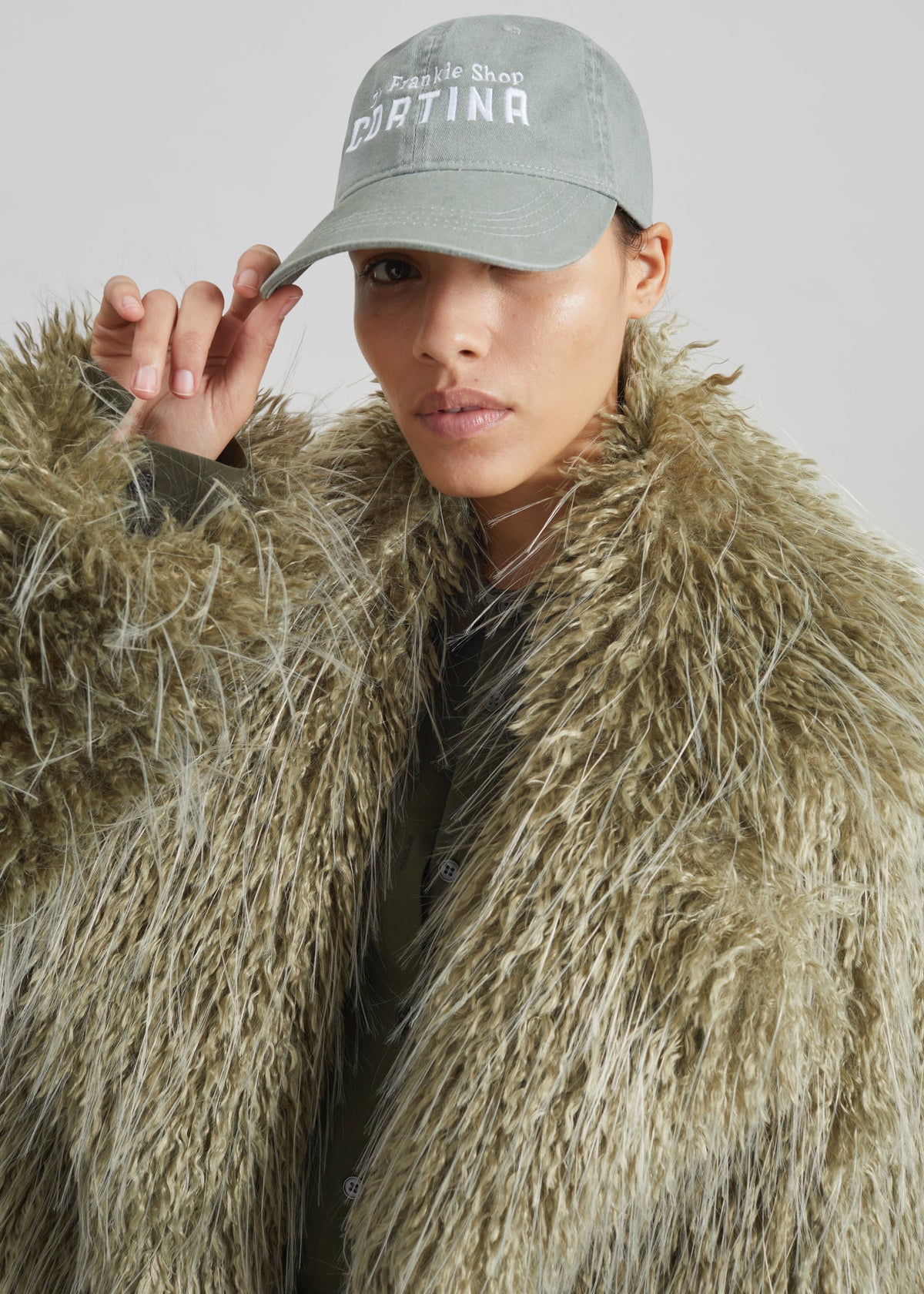 Brina Faux Fur Coat - Sage - 7