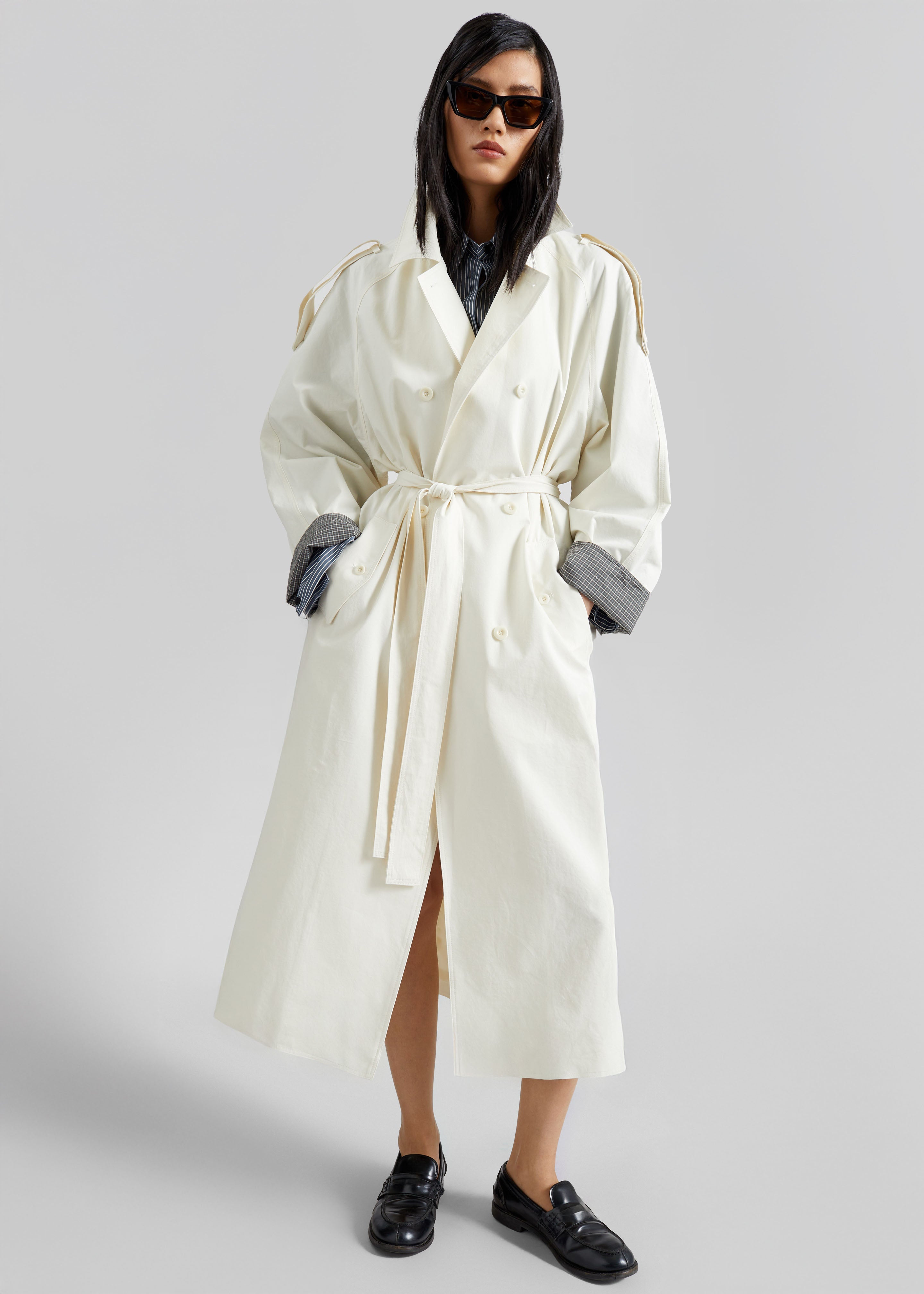 Brion Contrast Cuff Trench Coat - Cream – The Frankie Shop Europe