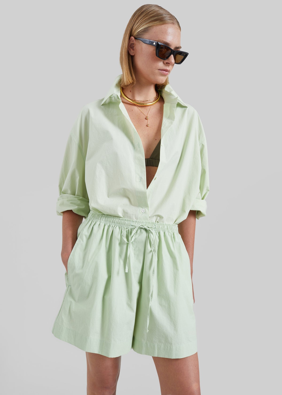 Brisay Cotton Shorts - Mint - 1