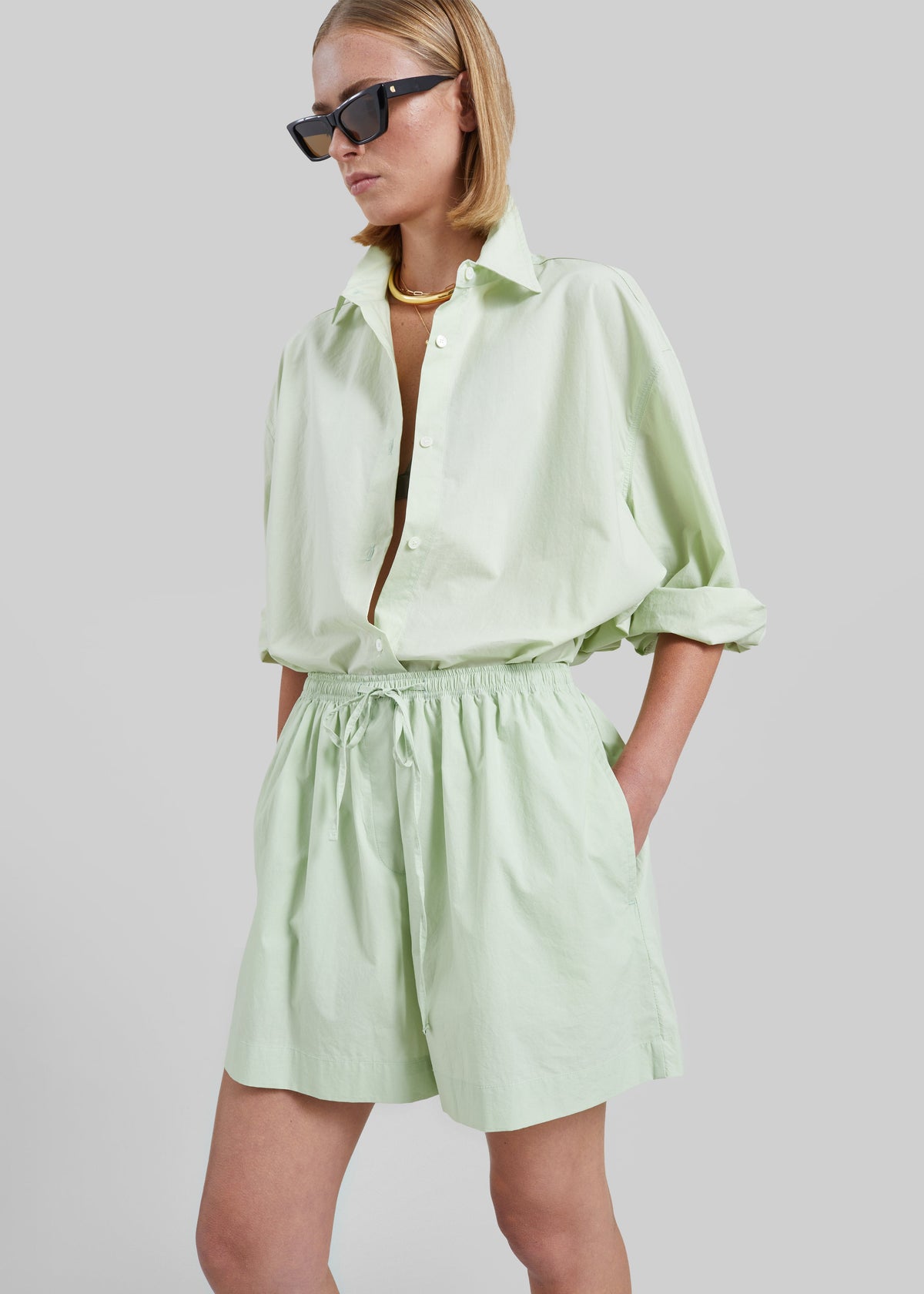 Brisay Cotton Shorts - Mint - 4