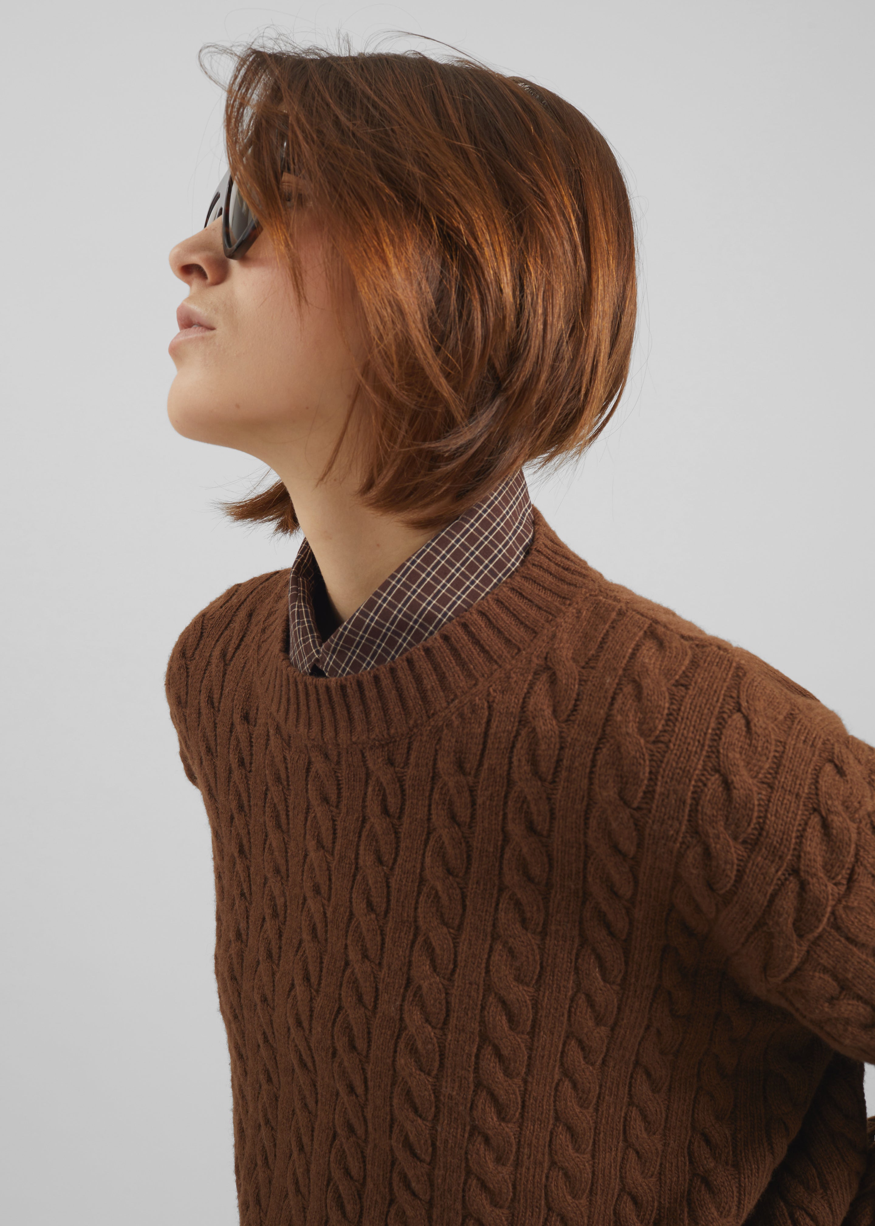 Brisbane Cropped Boxy Sweater - Brown - 5