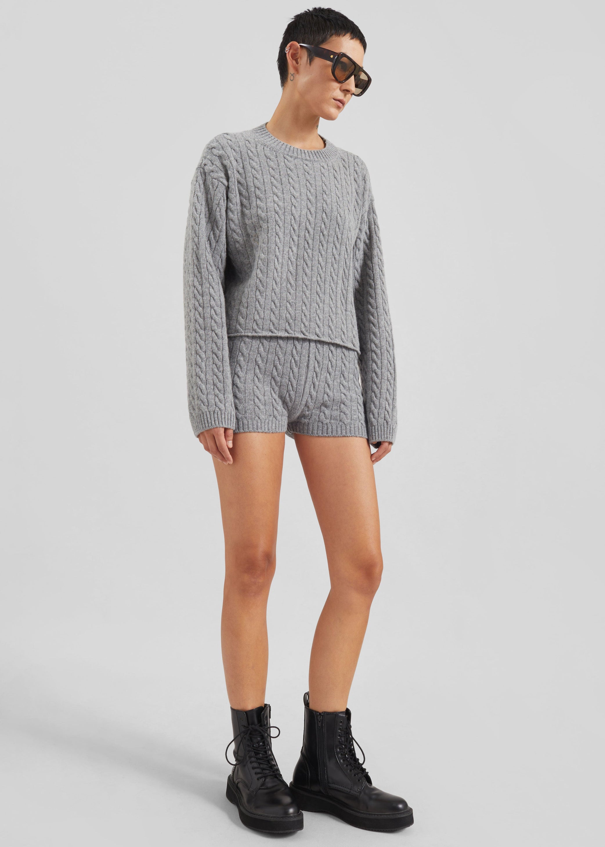 Shop the look image for Brisbane Knit Mini Shorts - Grey
