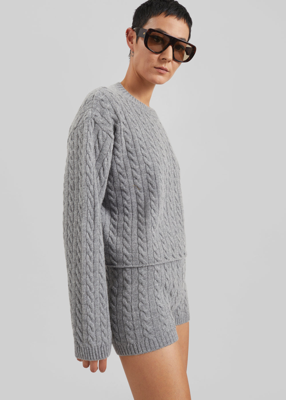 Brisbane Cropped Boxy Sweater - Grey