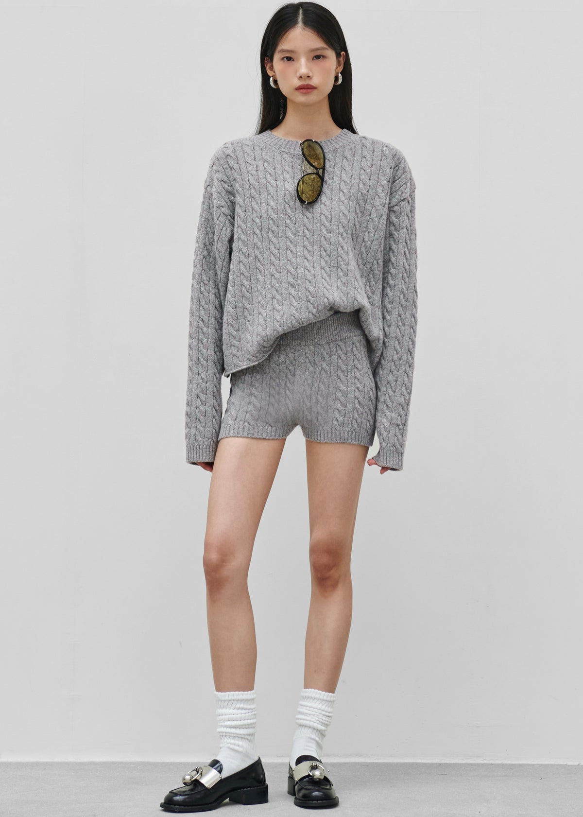 Brisbane Cropped Boxy Sweater - Grey - 4