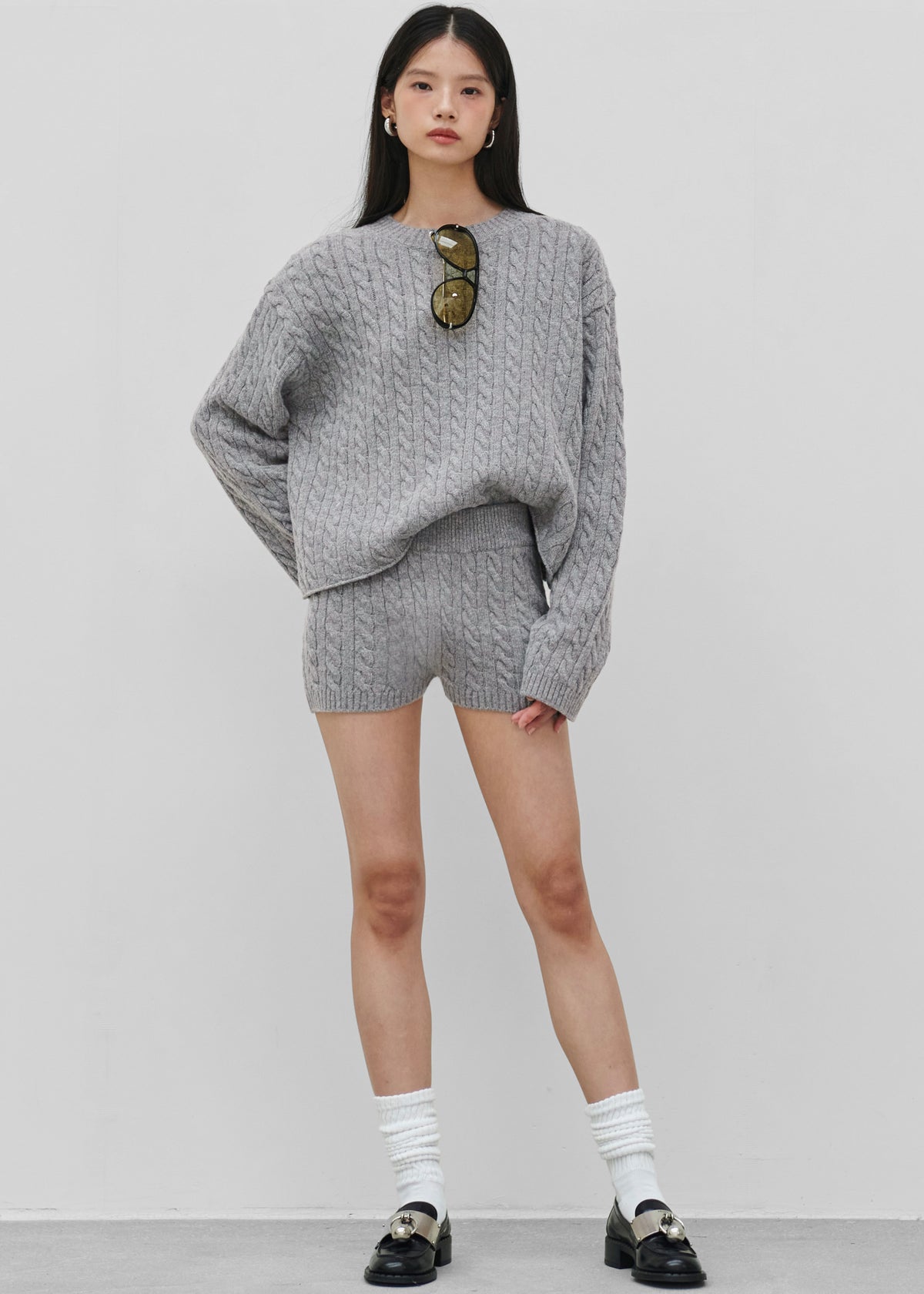 Brisbane Cropped Boxy Sweater - Grey - 6