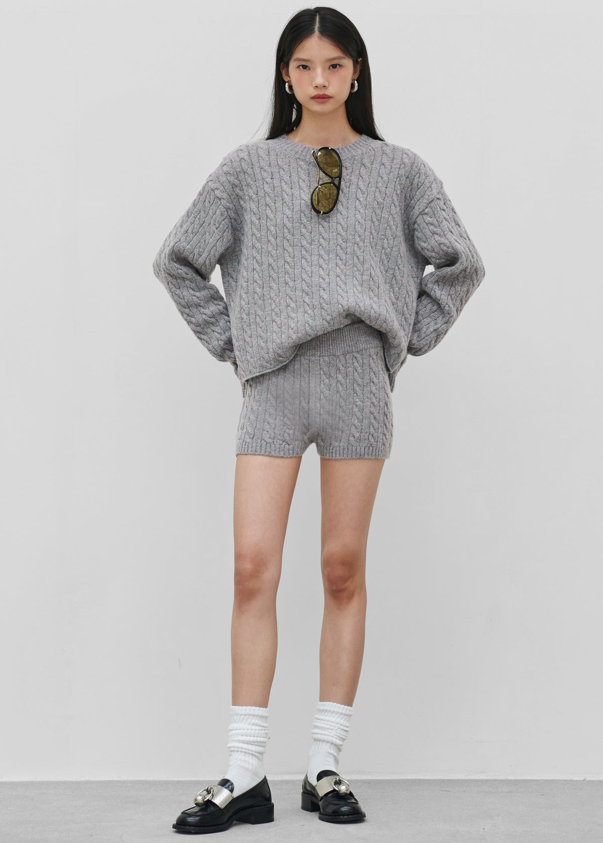 Brisbane Cropped Boxy Sweater - Grey - 7