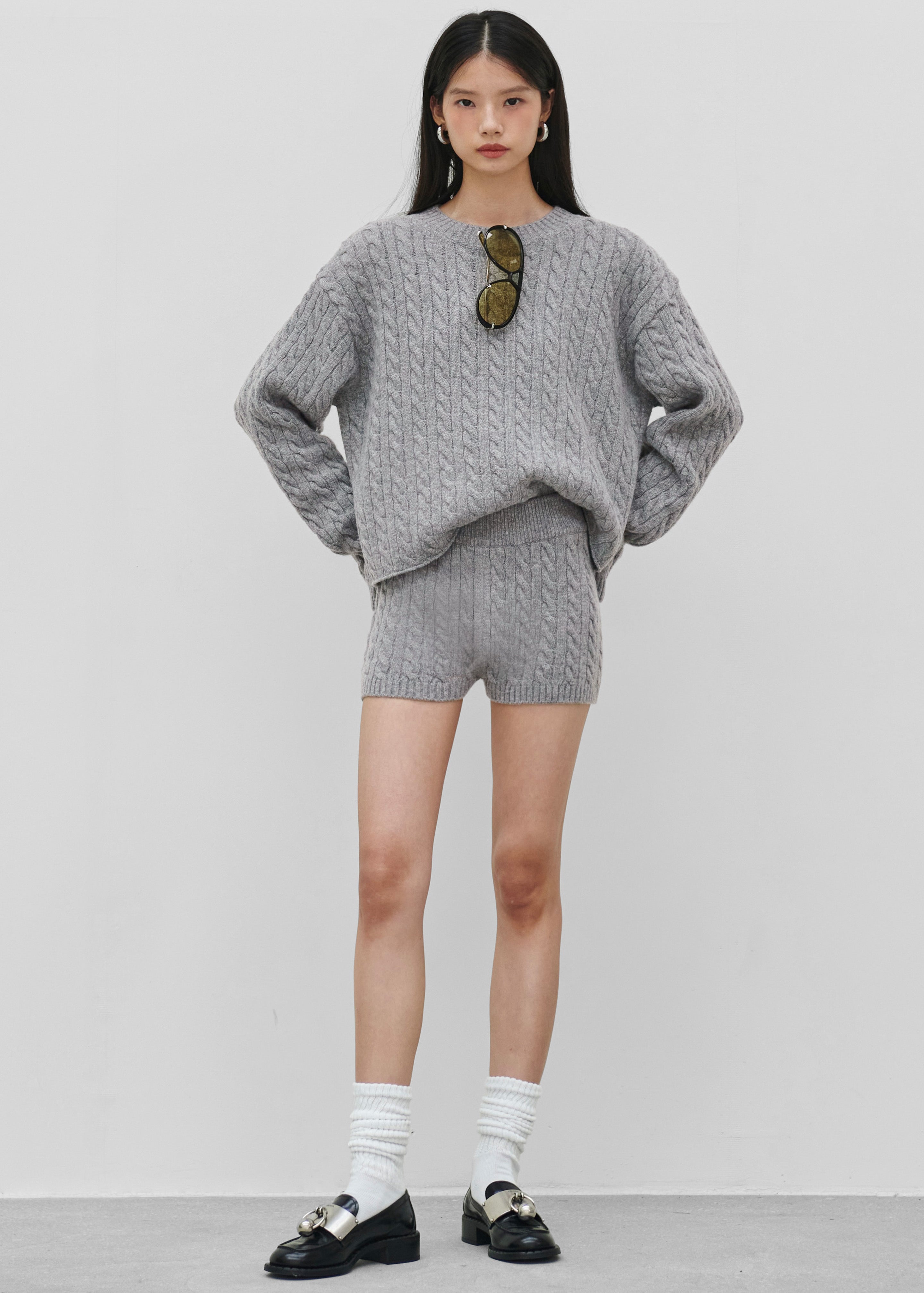 Brisbane Cropped Boxy Sweater - Grey - 7