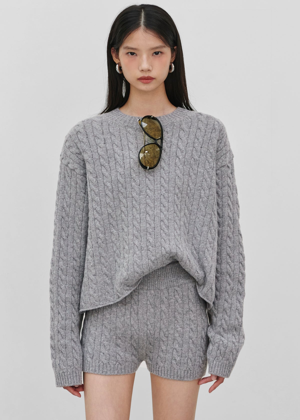 Brisbane Cropped Boxy Sweater - Grey - 3