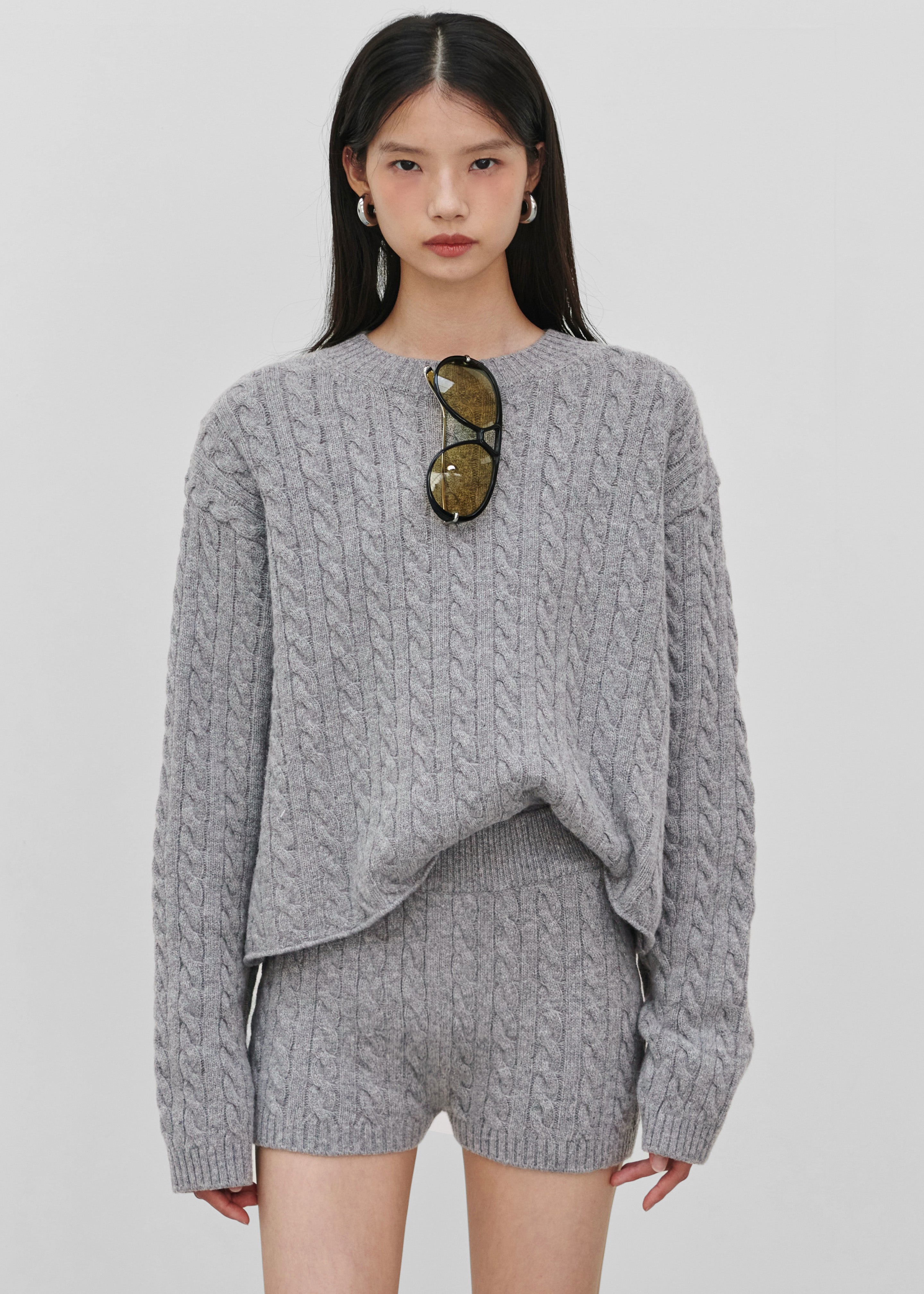 Brisbane Cropped Boxy Sweater - Grey - 3