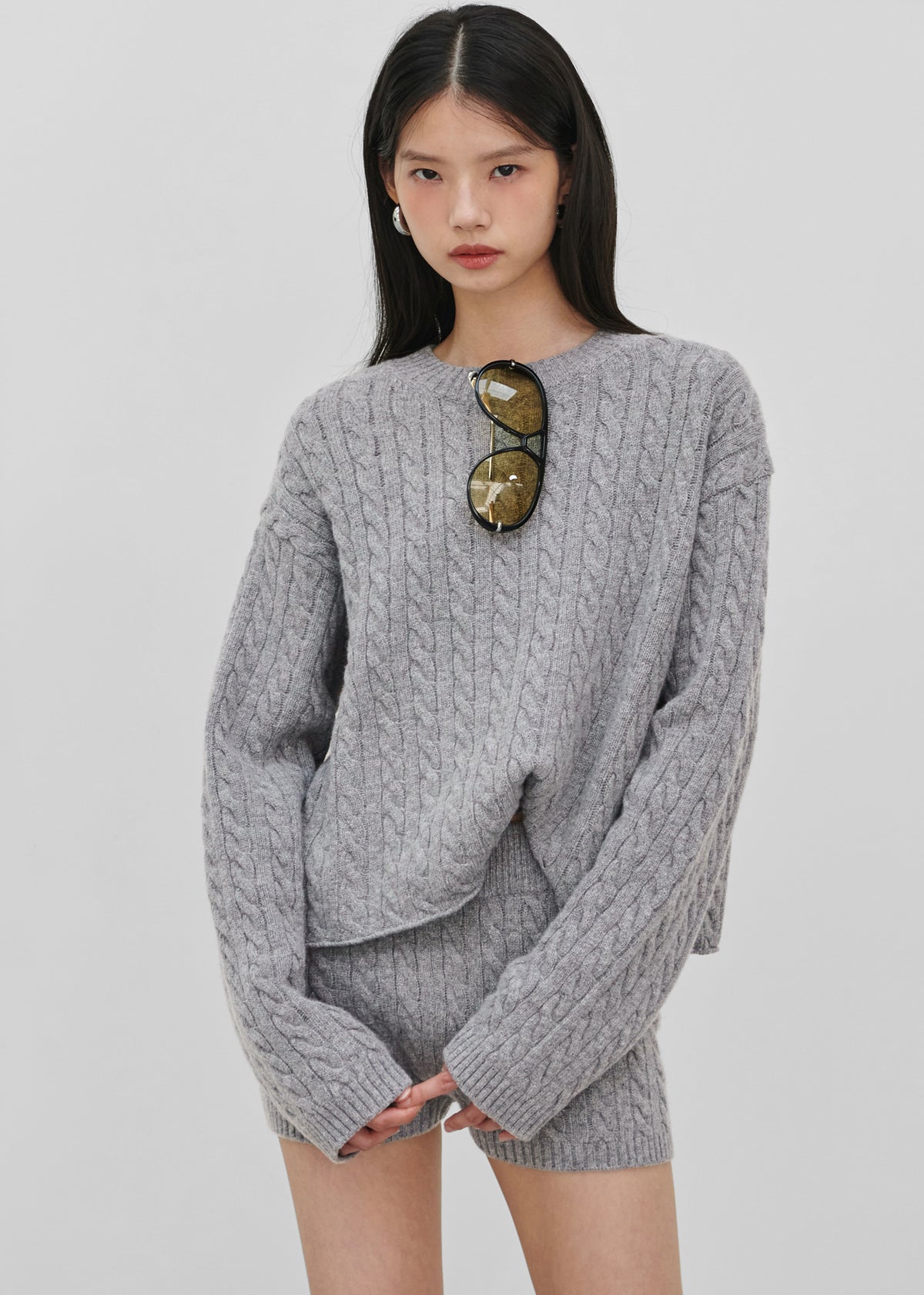 Brisbane Cropped Boxy Sweater - Grey - 5