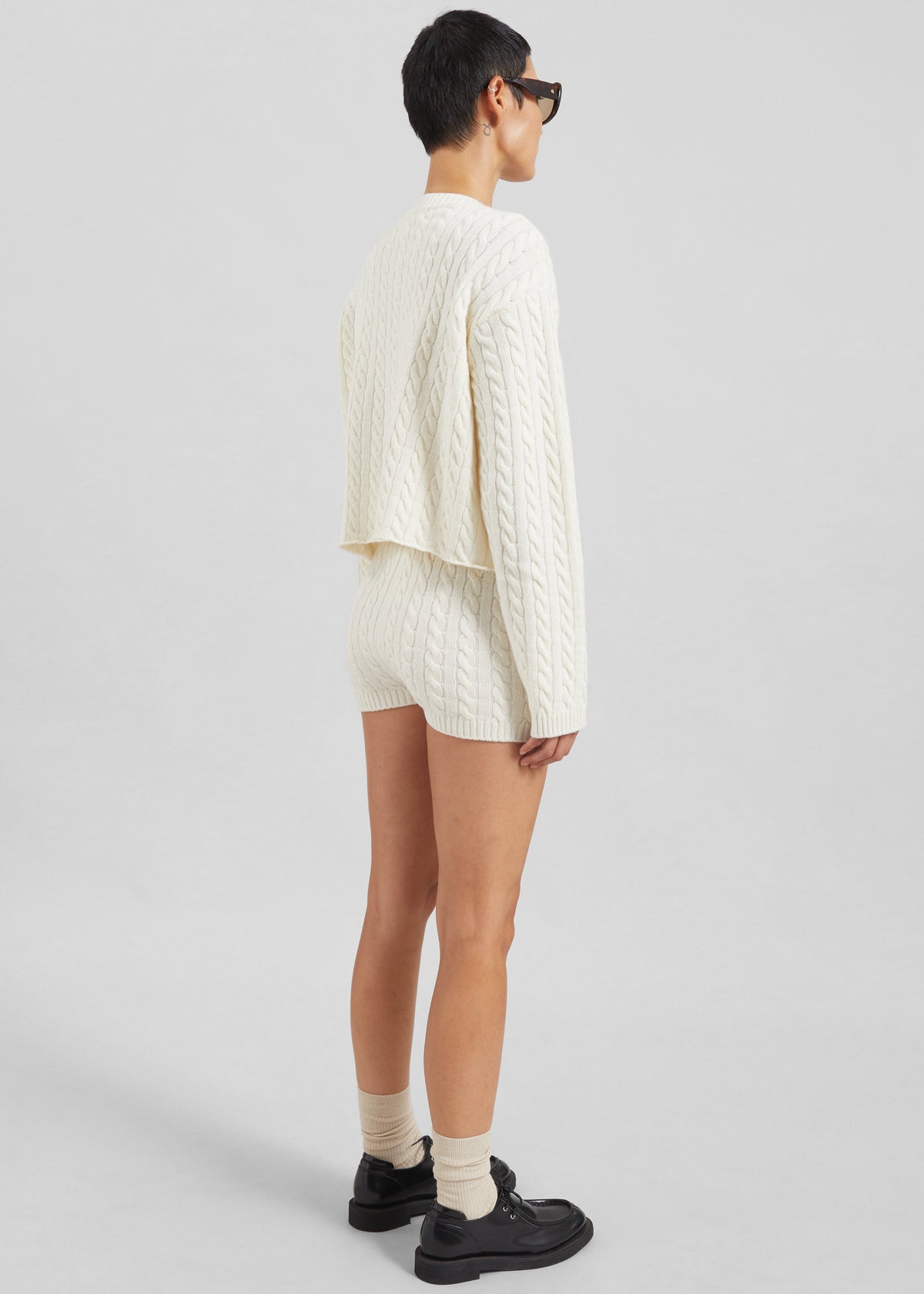 Brisbane Cropped Boxy Sweater - White - 5
