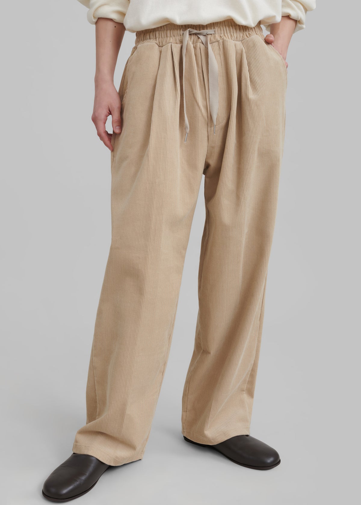 Brixton Corduroy Joggers - Beige - 1