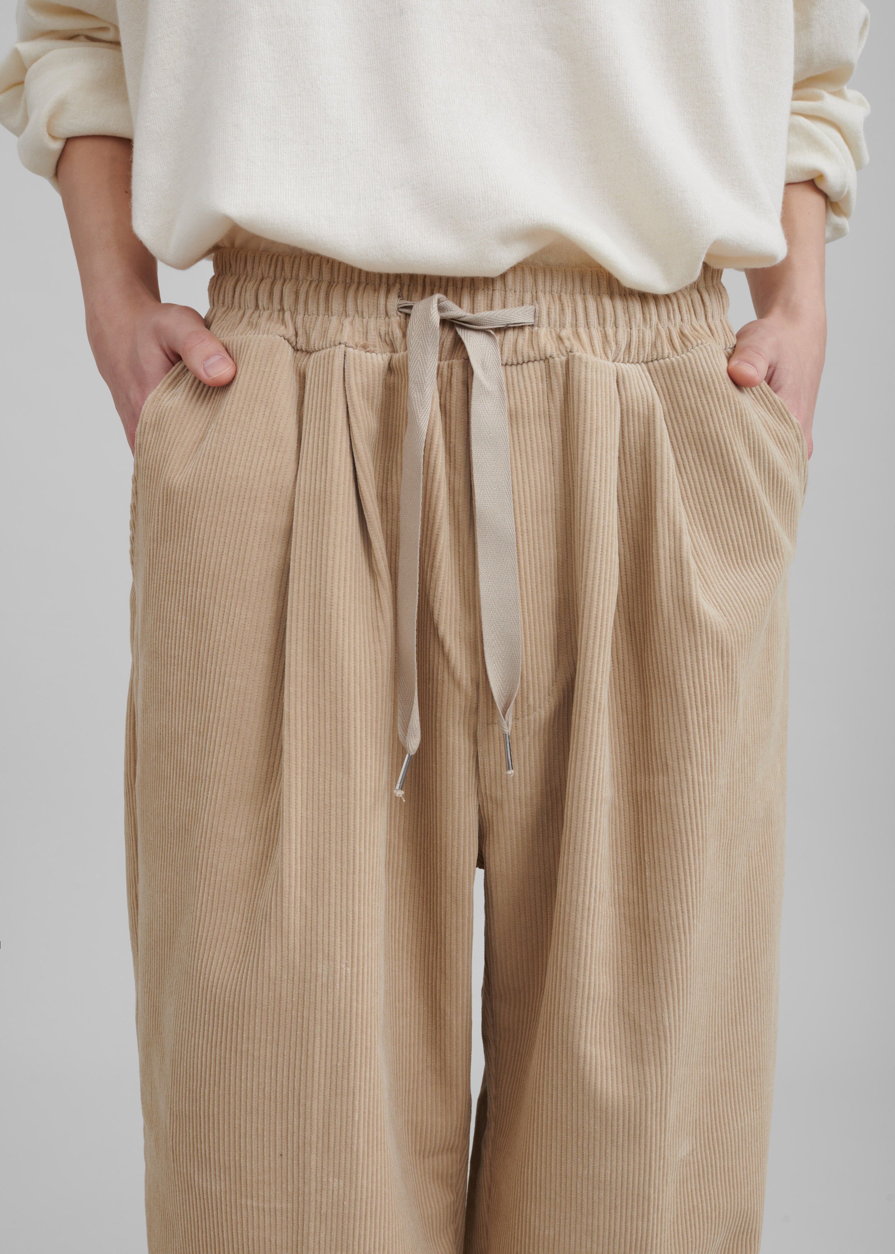 Brixton Corduroy Joggers - Beige - 3