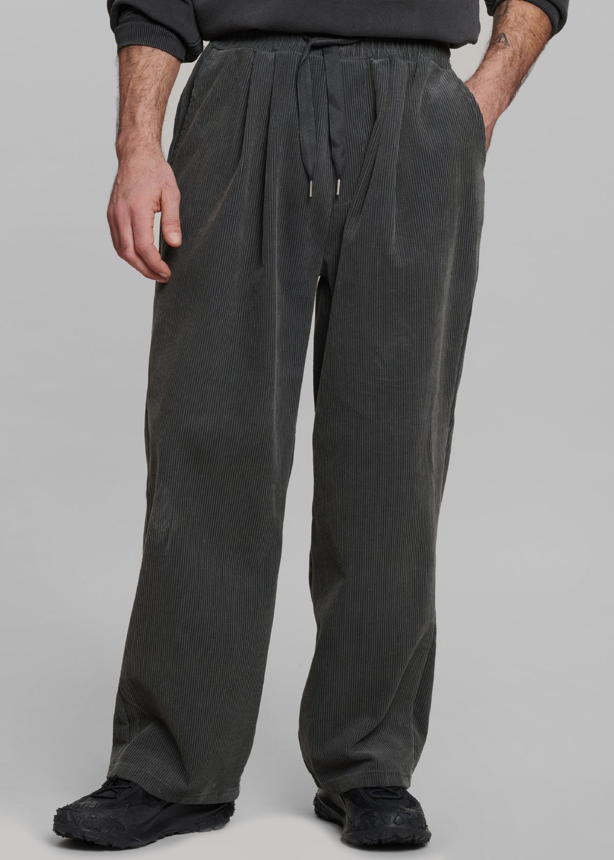 Brixton Corduroy Joggers - Charcoal - 1