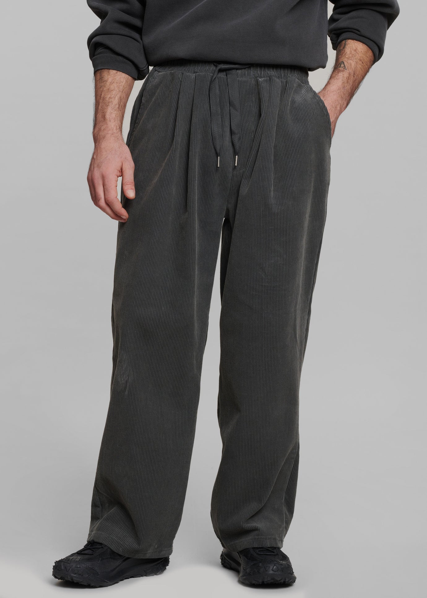 Brixton Corduroy Joggers - Charcoal - 1