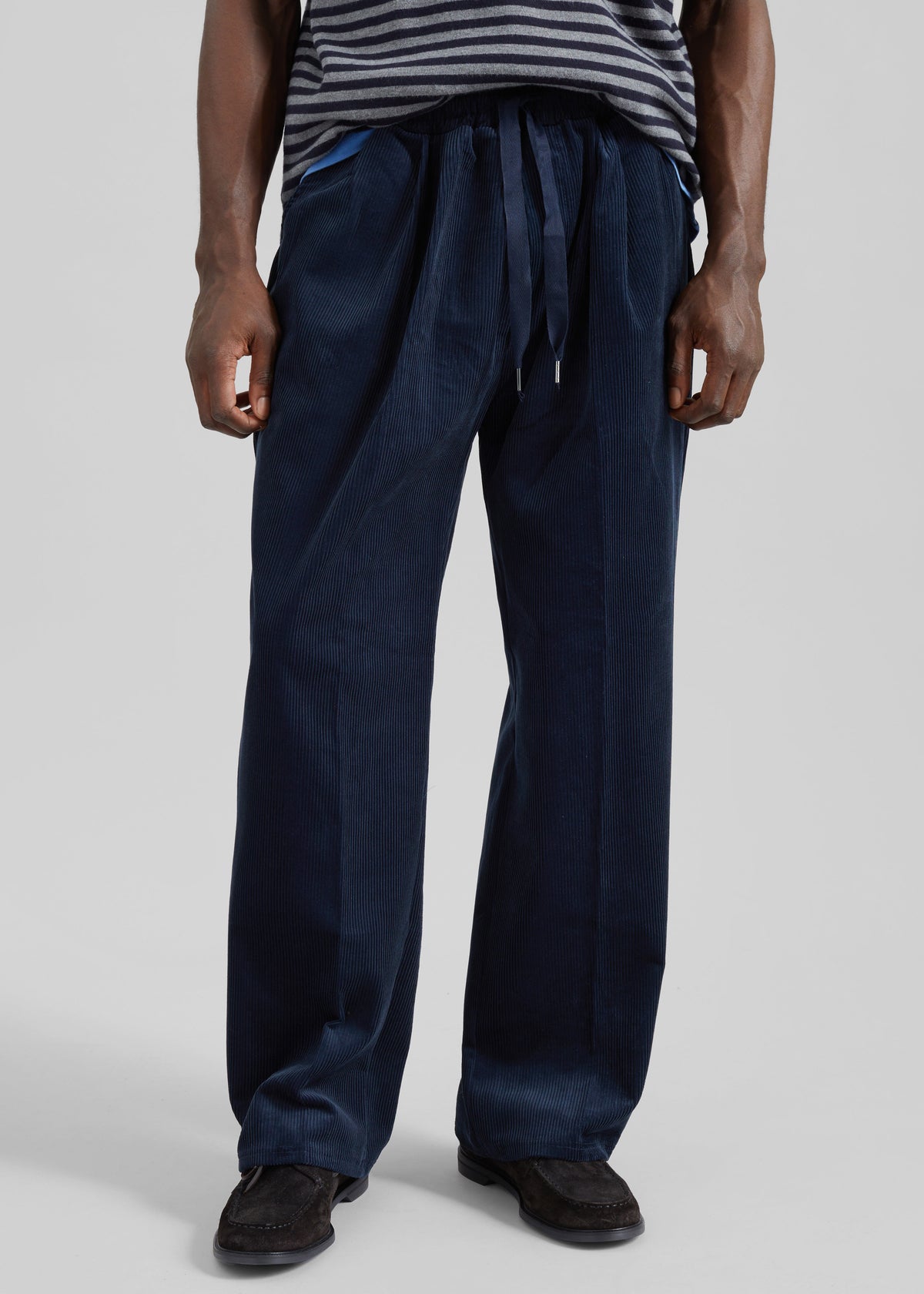 Brixton Corduroy Joggers - Navy - 1
