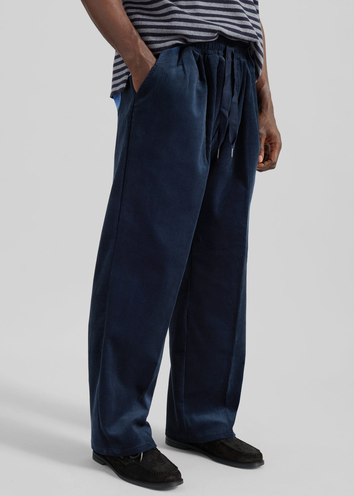 Brixton Corduroy Joggers - Navy - 4