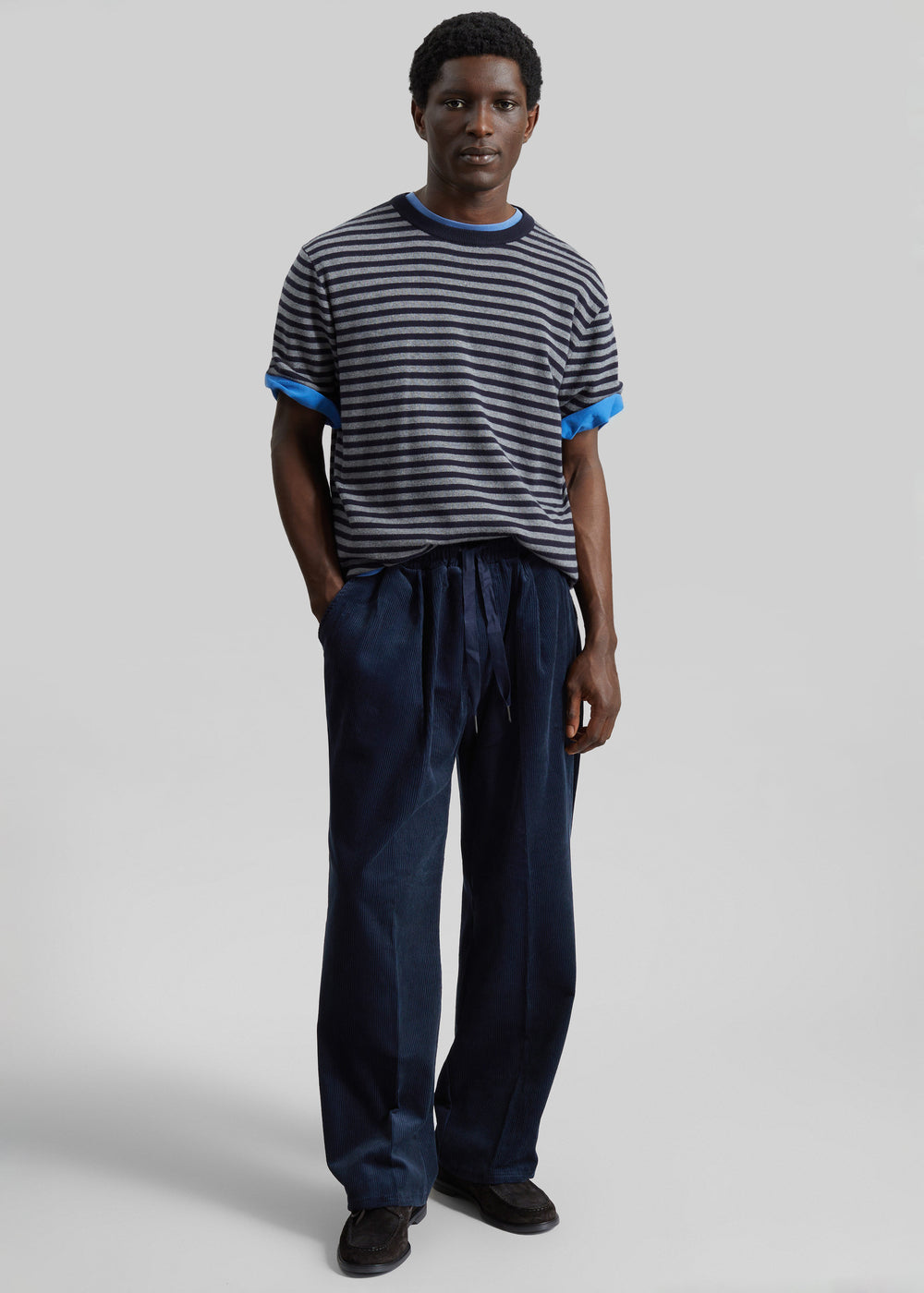 Brixton Corduroy Joggers - Navy - 1