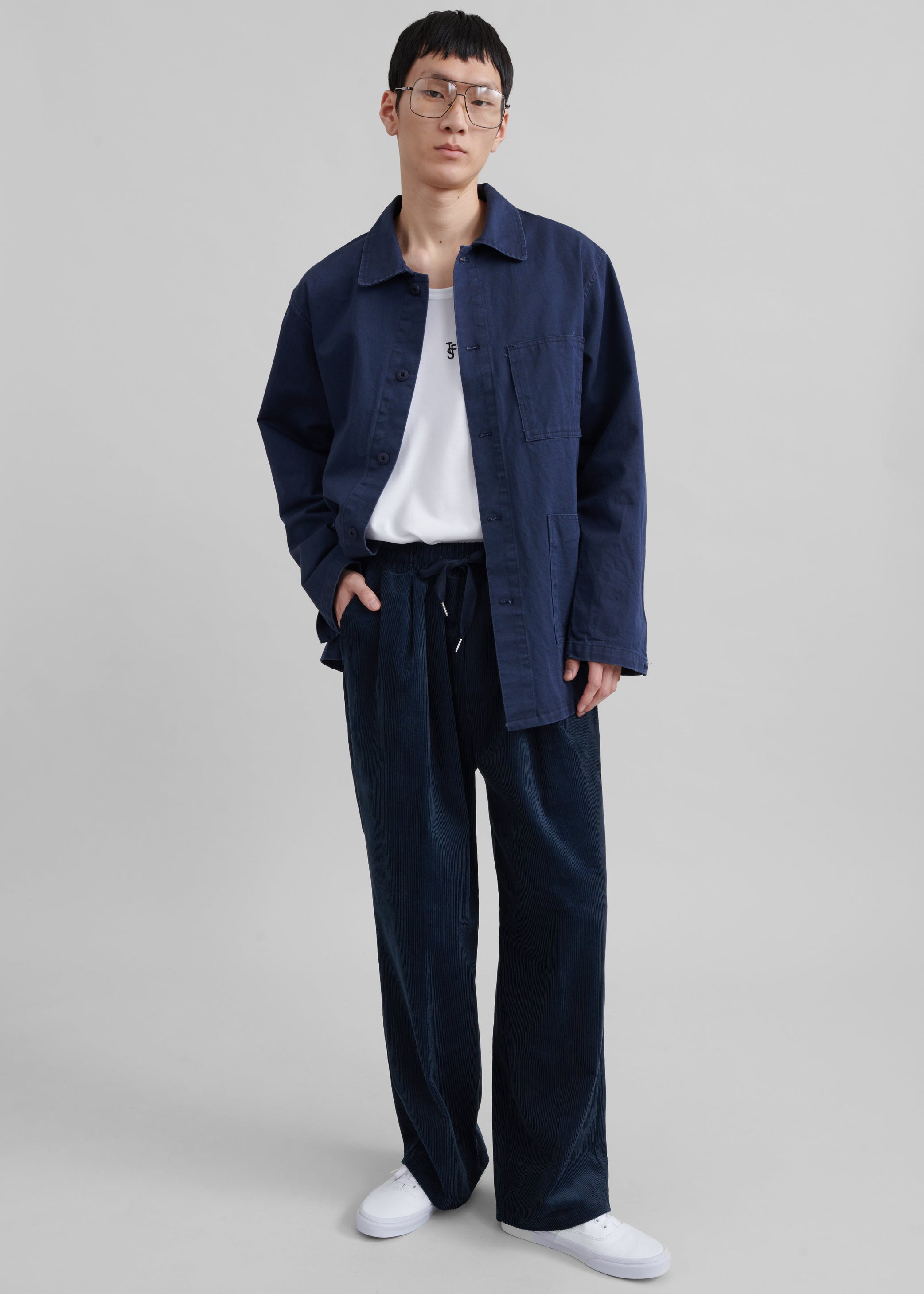 Shop the look image for Brixton Corduroy Joggers - Navy