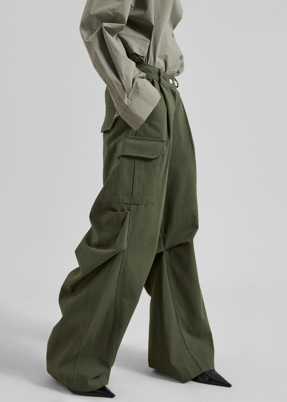 Bronte Cargo Pants - Army Green - 1