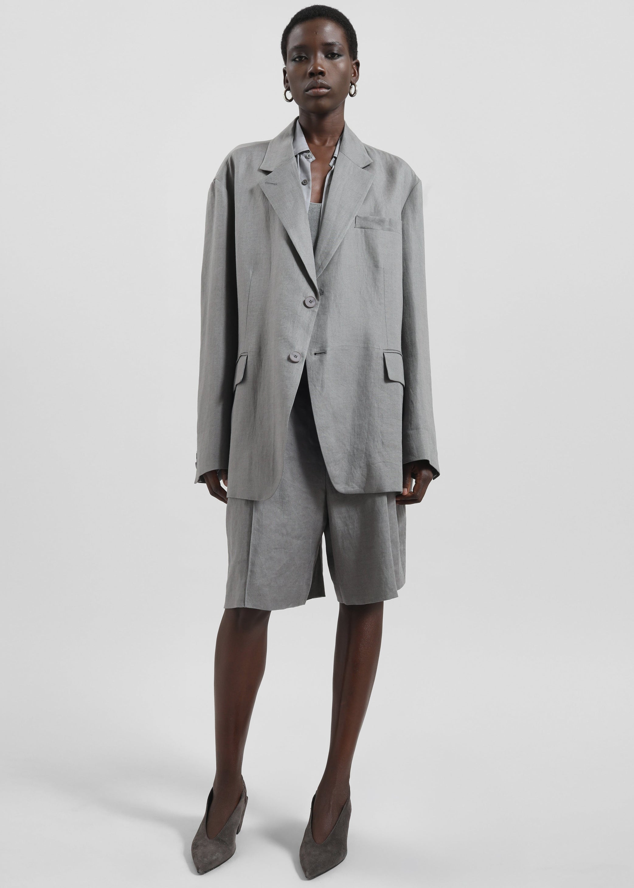 Shop the look image for Brooklyn Linen Blazer - Grey