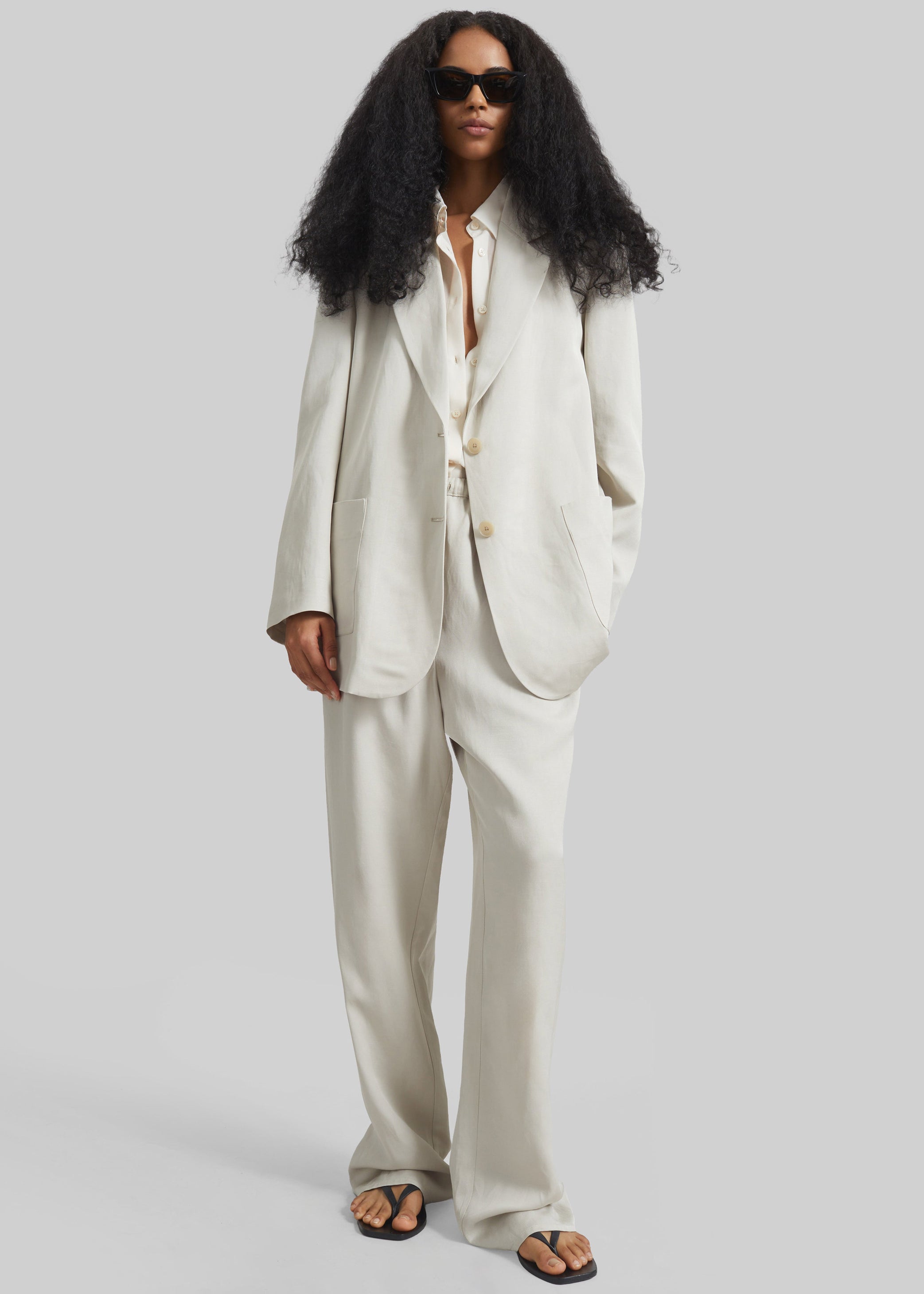 Shop the look image for Bruna Linen Soft Pants - Light Beige