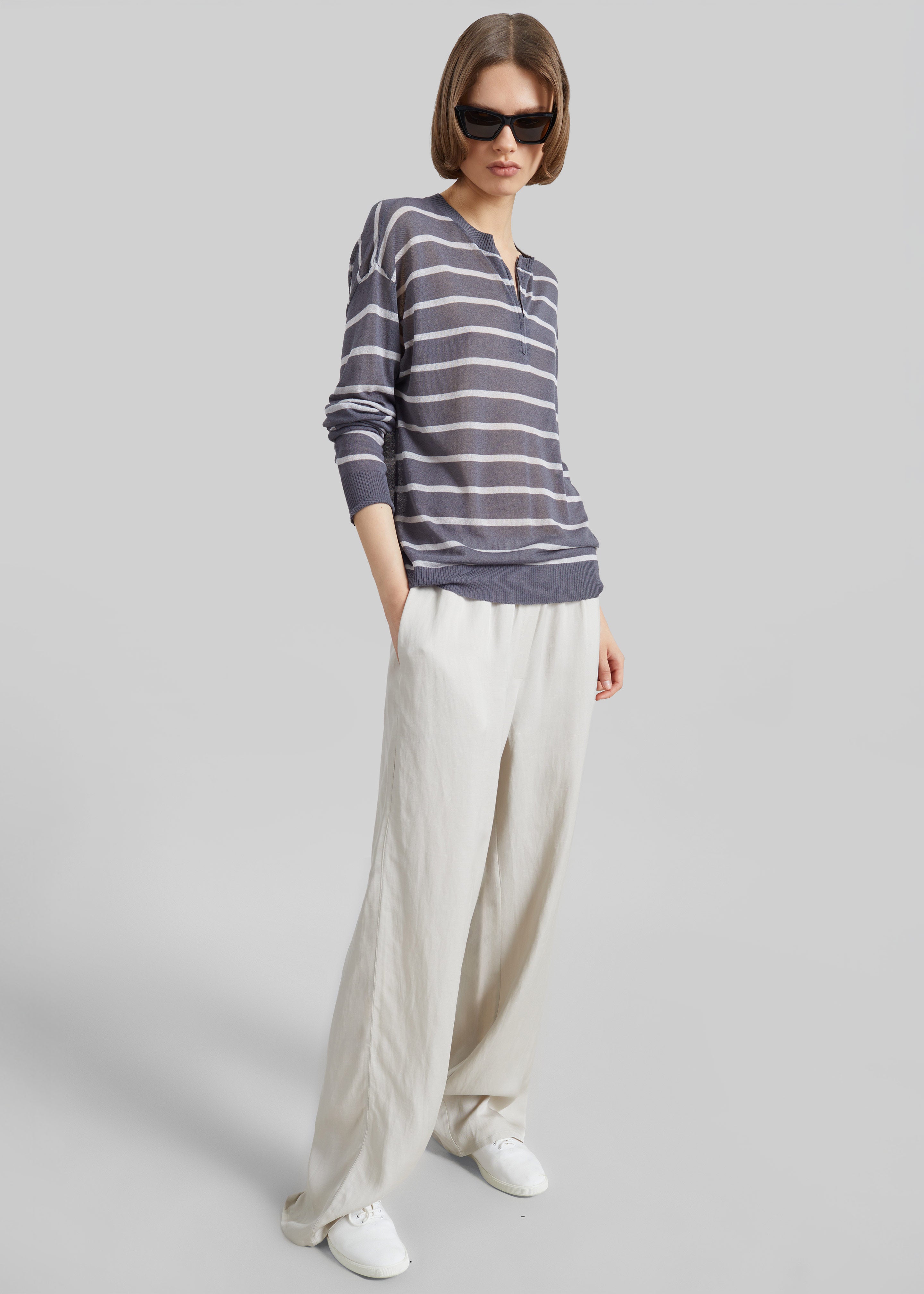 Bruna Linen Soft Pants - Light Beige - 1