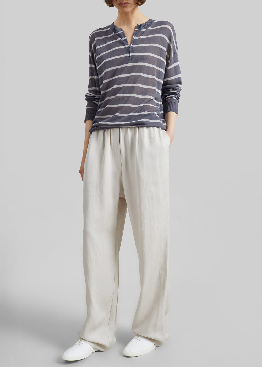 Bruna Linen Soft Pants - Light Beige - 1