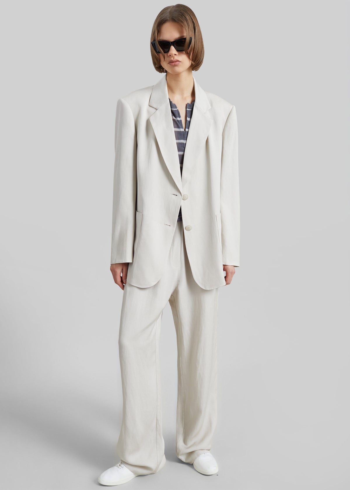 Bruna Linen Soft Pants - Light Beige - 3