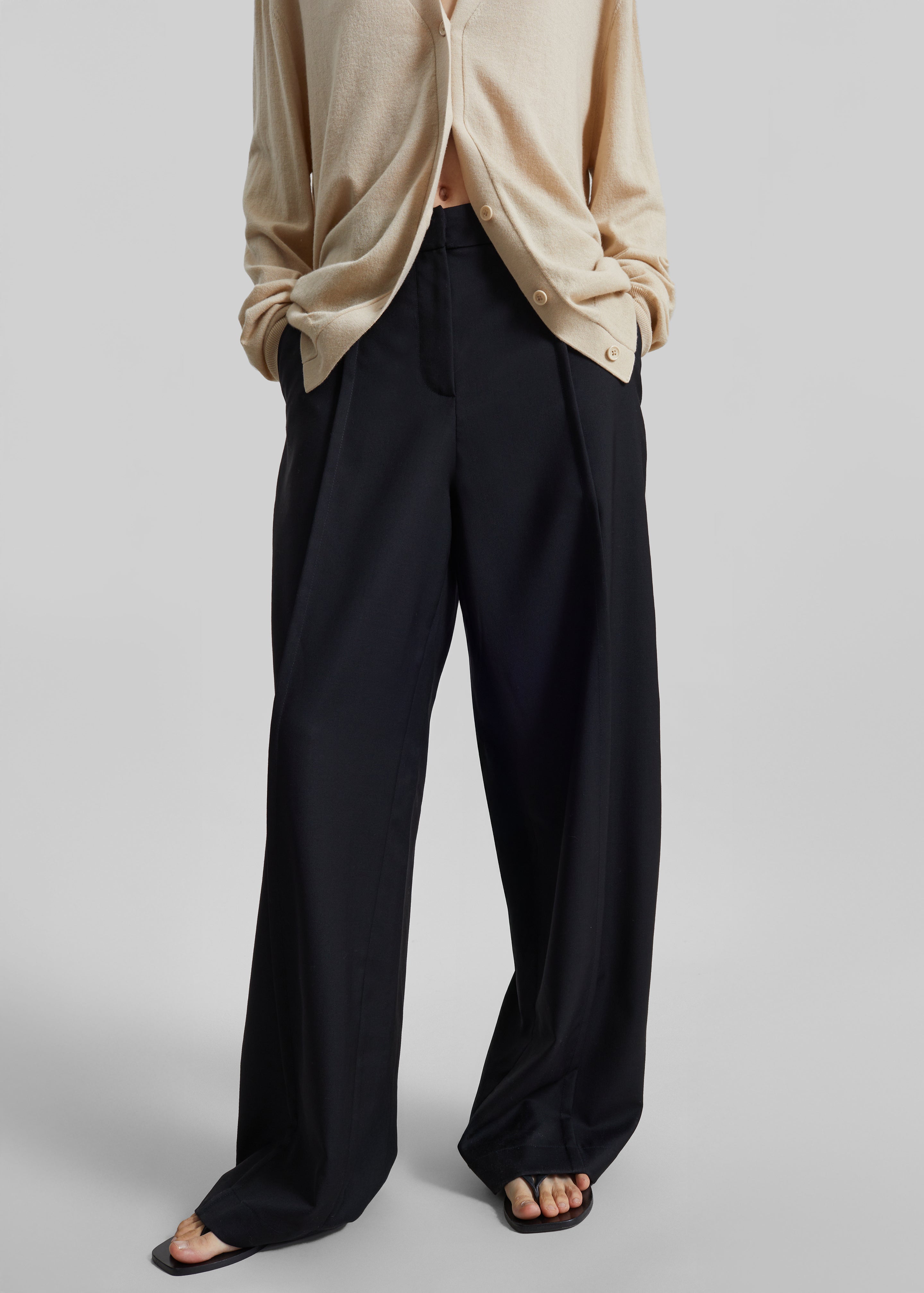 Brya Piped Trousers - Black - 4