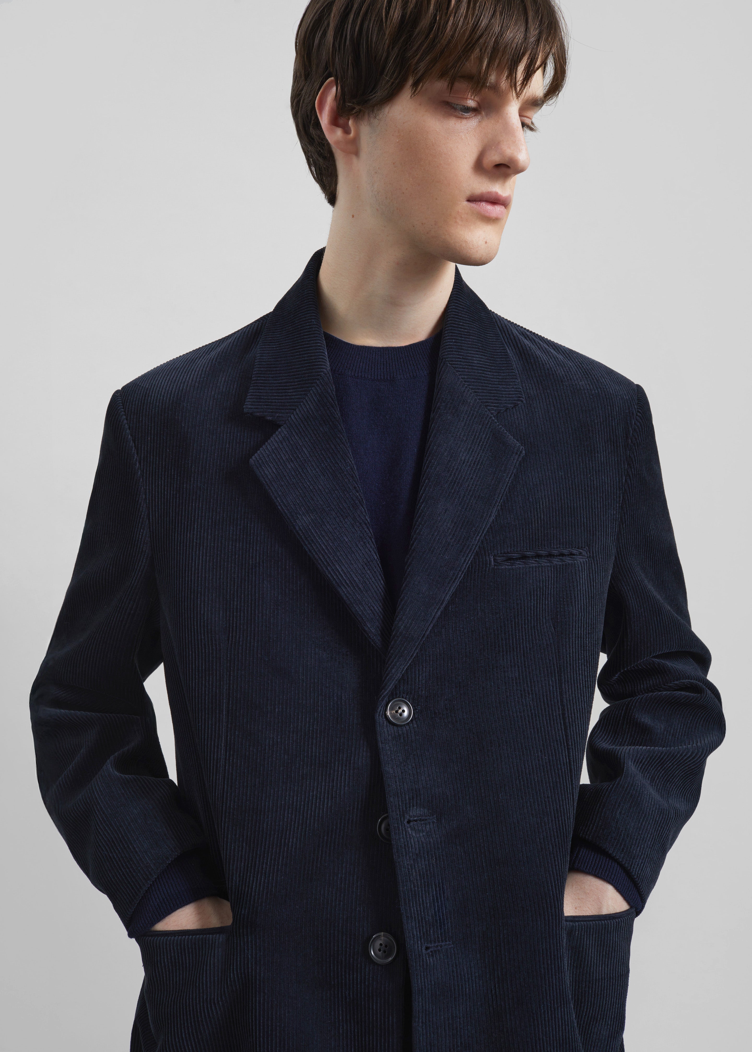 Bryant Corduroy Blazer - Dark Navy - 3