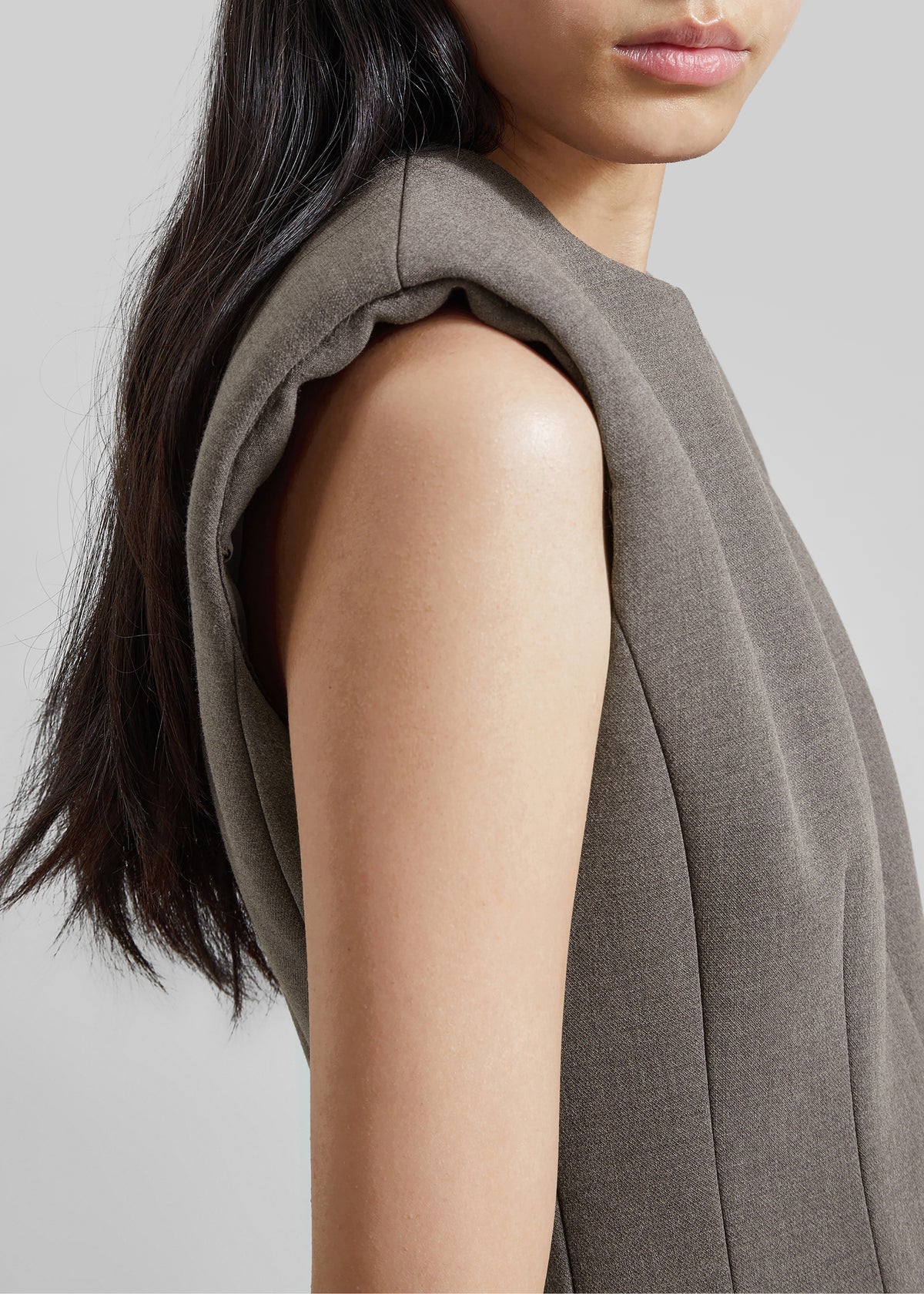 Bryn Cinched Mini Dress - Taupe Melange