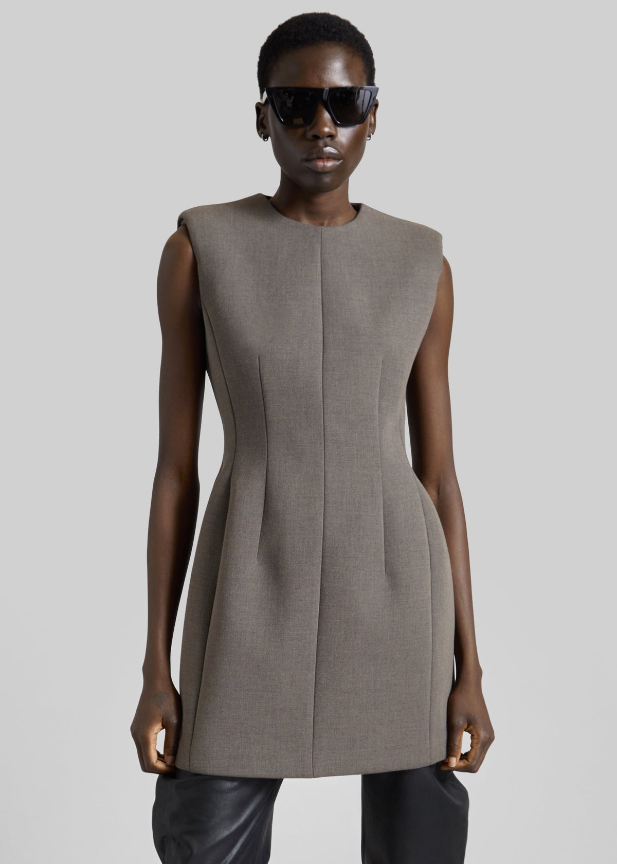 Bryn Cinched Mini Dress - Taupe Melange - 9