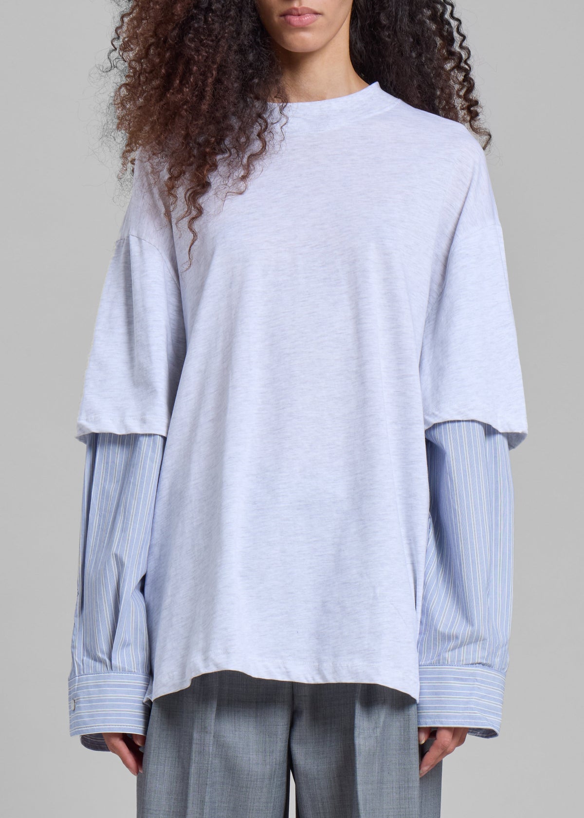 Bryton Layered Tee - Light Grey/Blue - 7