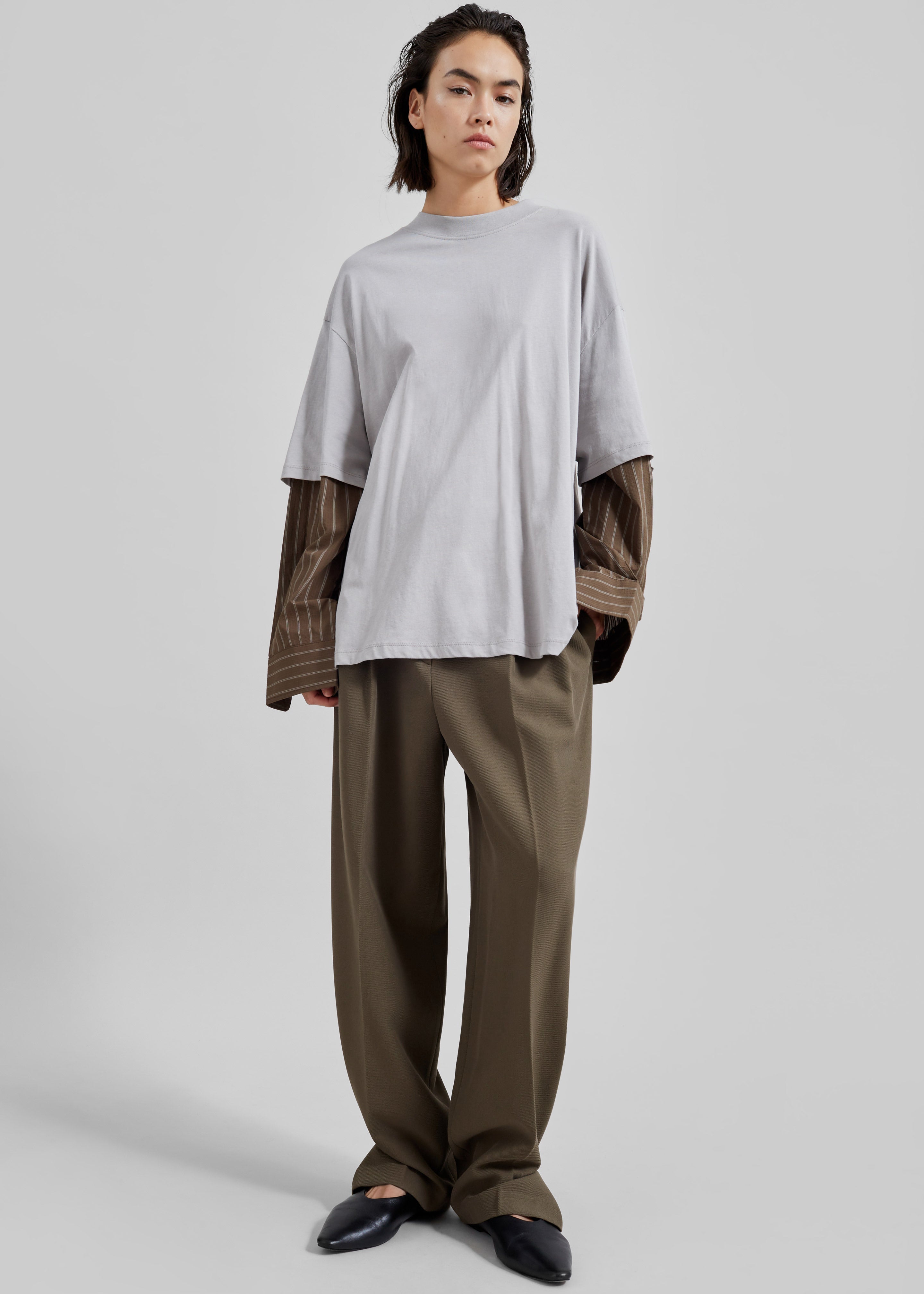 Bryton Layered Tee - Grey/Brown - 2