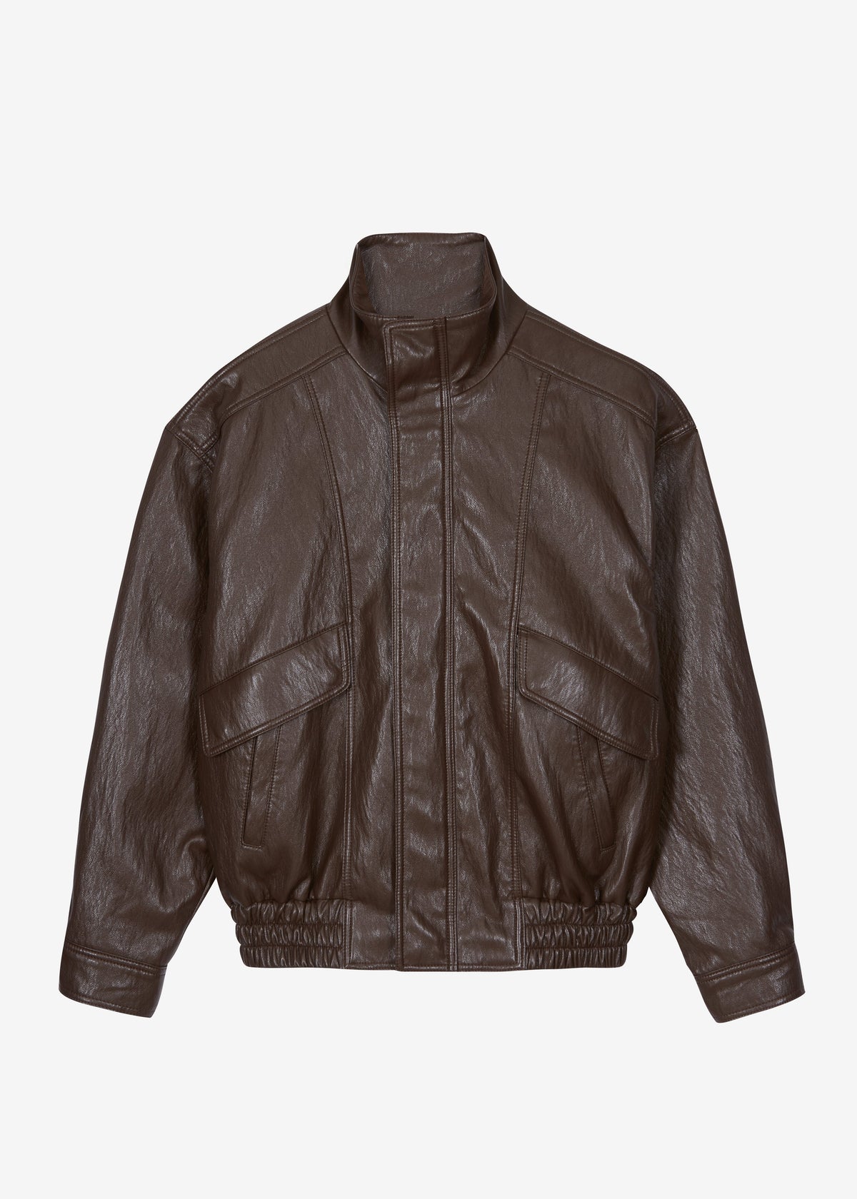 Burland Faux Leather Jacket - Brown - 10
