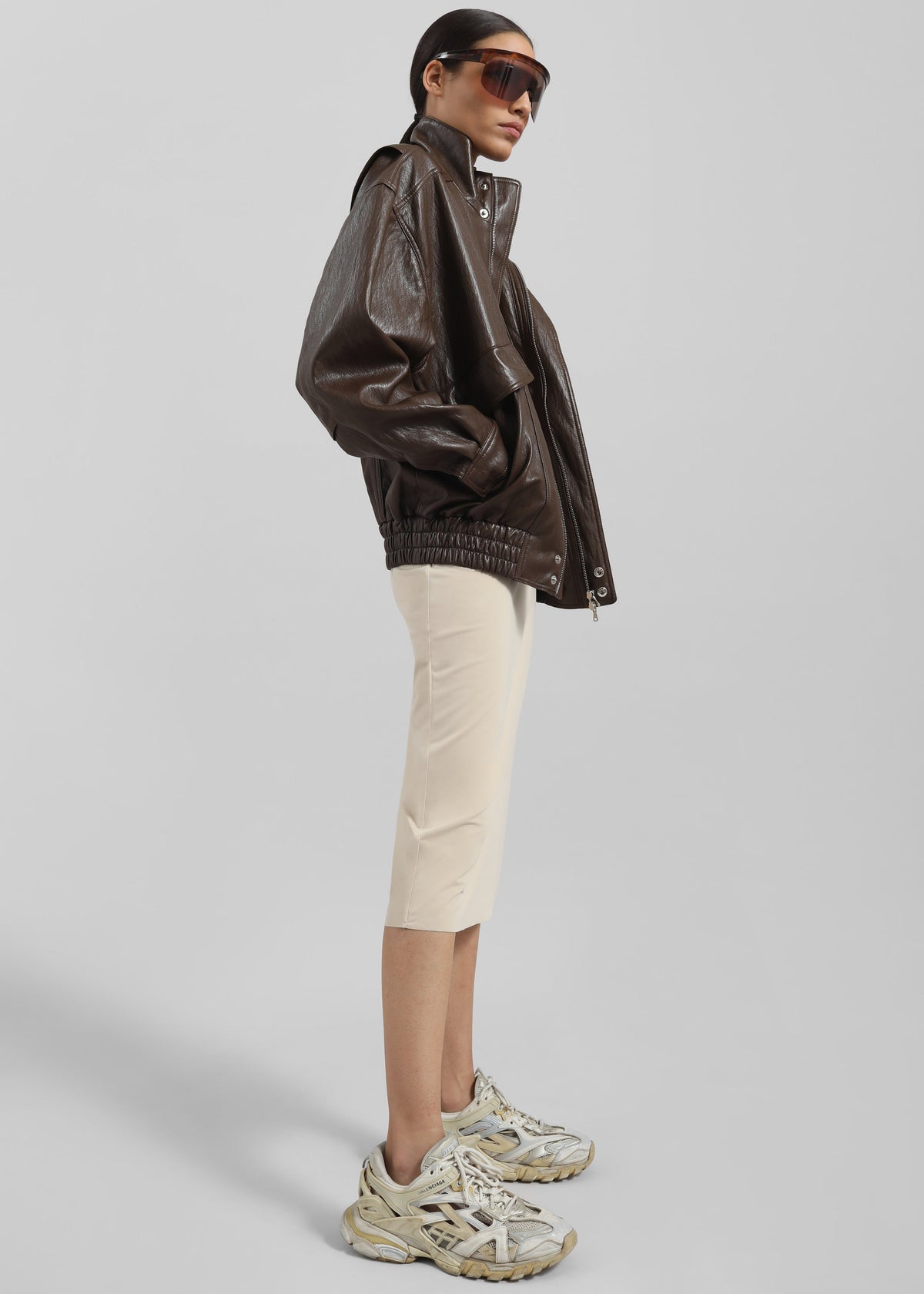Burland Faux Leather Jacket - Brown - 5