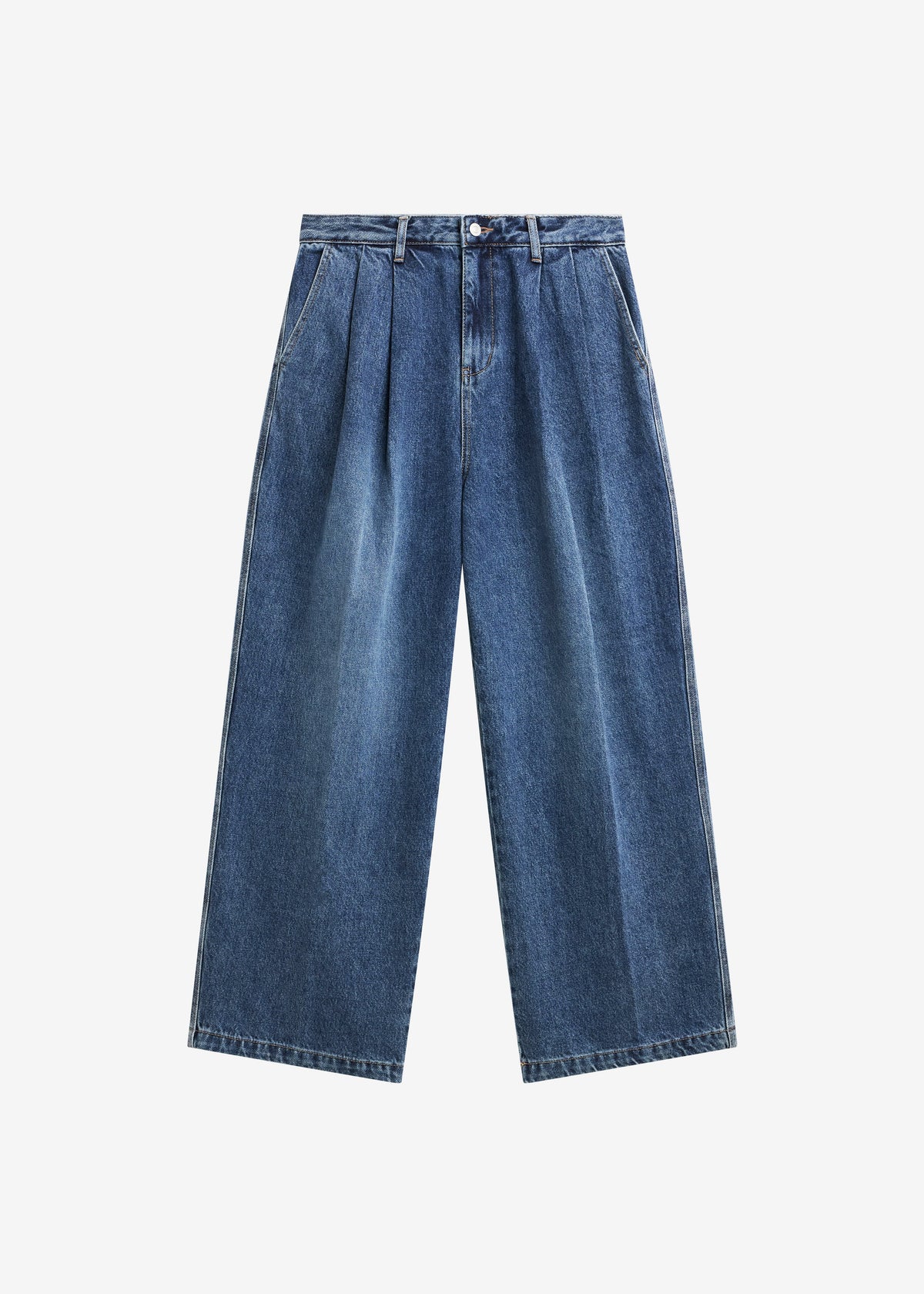 Buxton Pleated Wide Jeans - Medium Wash - 8