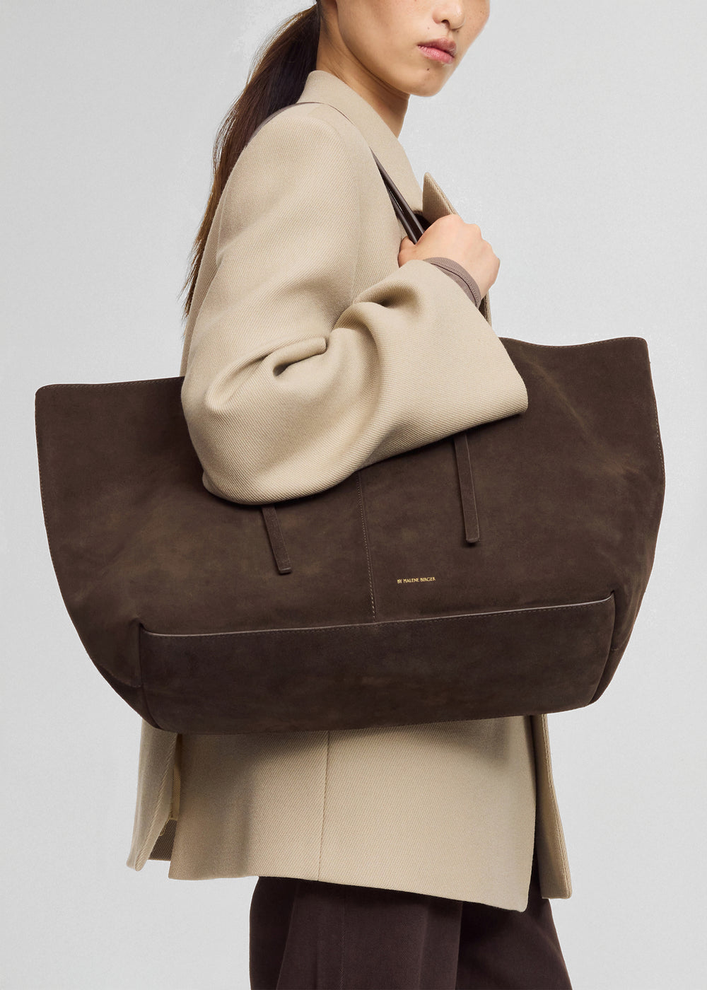 By Malene Birger Abilla Suede Tote Bag - Coffee Brown - 1