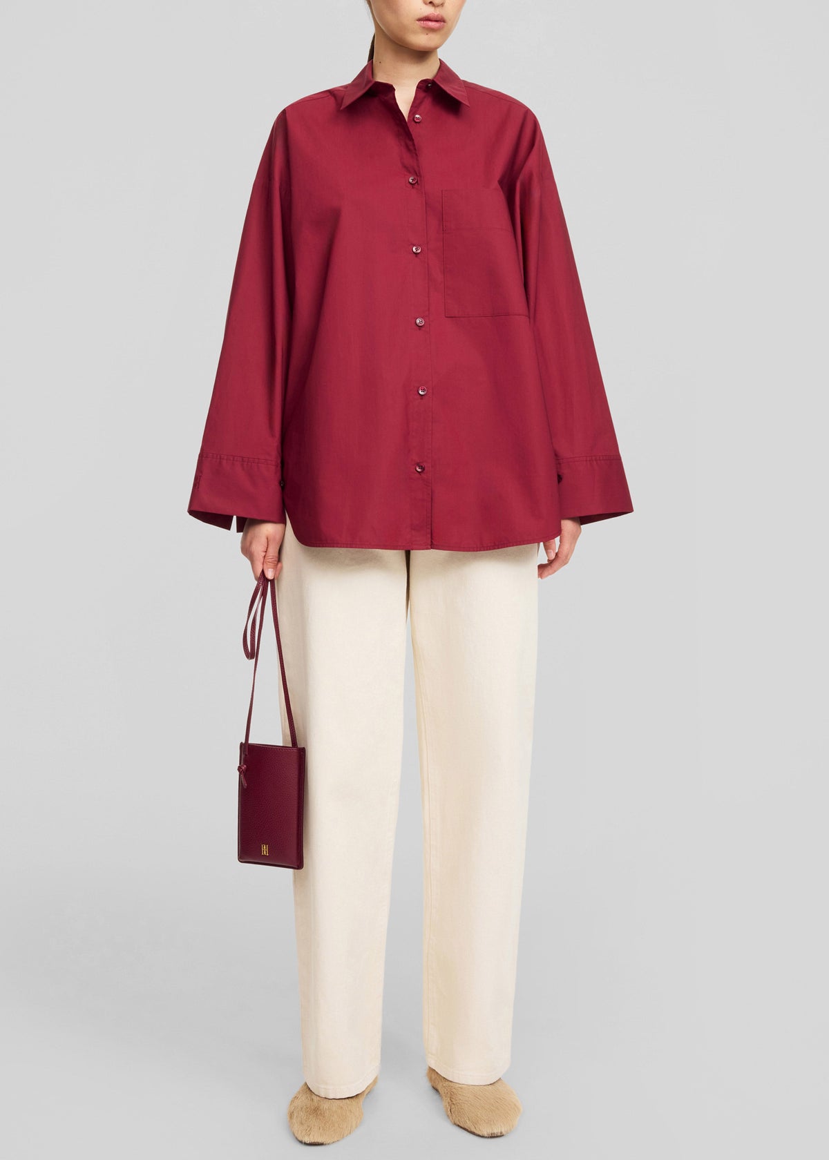 By Malene Birger Aya Phone Leather Pouch - Cabernet - 5