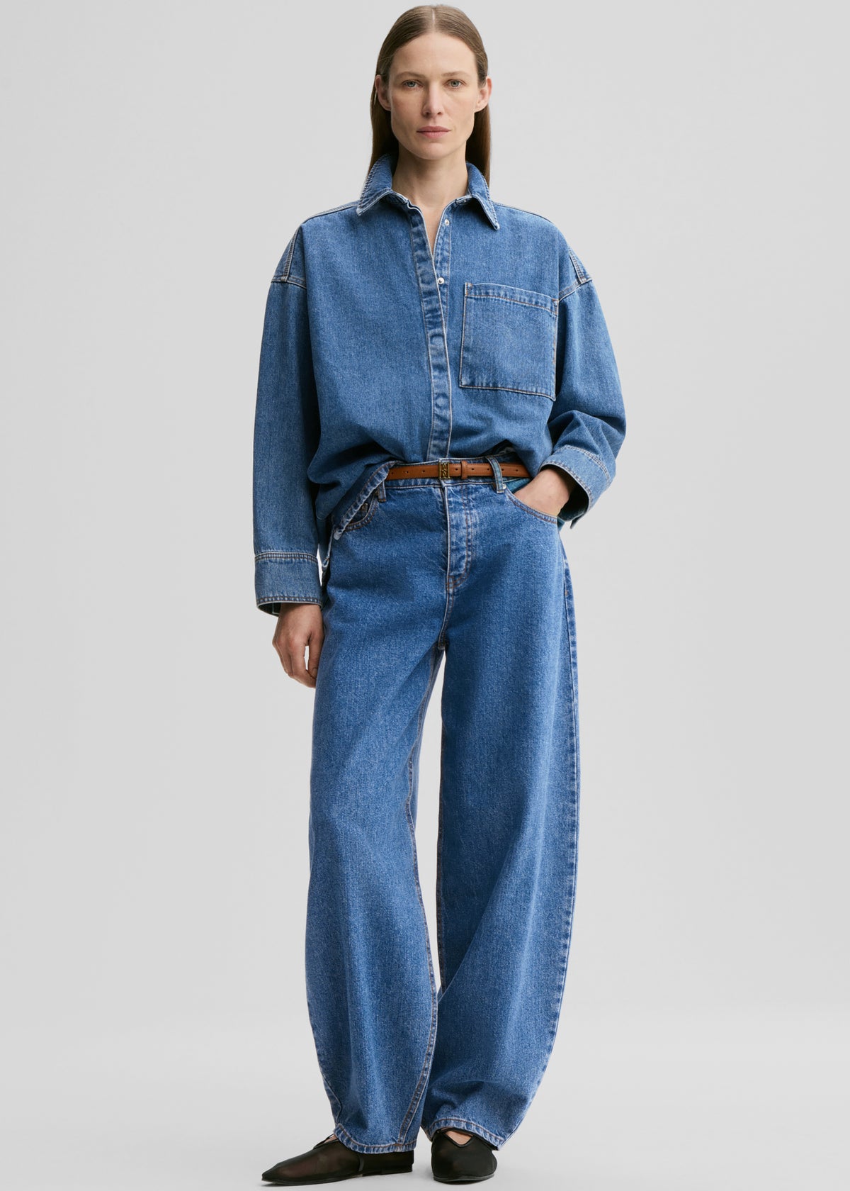 By Malene Birger Dallas Denim Pants - Mid Denim Blue