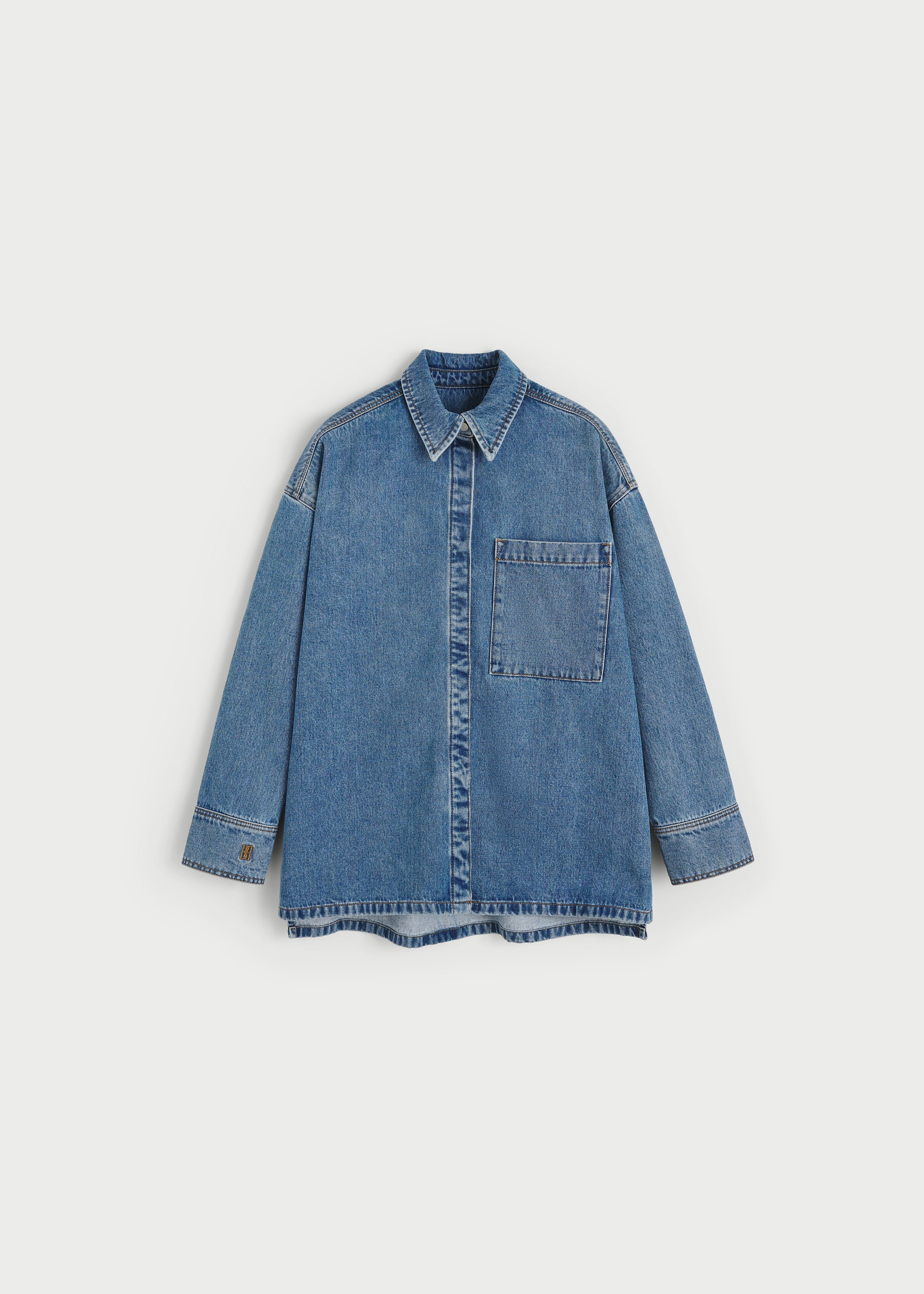 By Malene Birger Dea Denim Shirt - Mid Denim Blue - 5