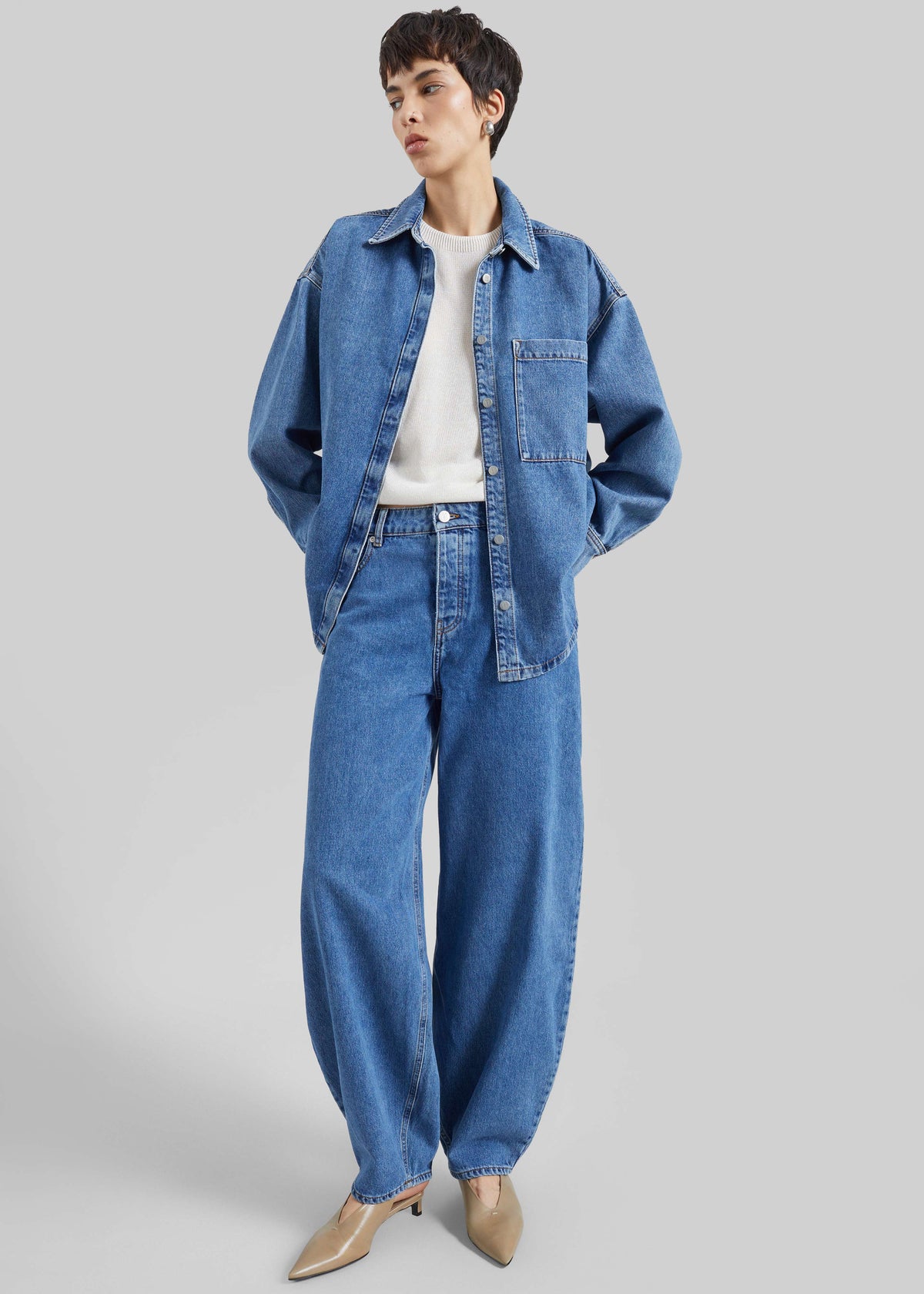 By Malene Birger Dea Denim Shirt - Mid Denim Blue