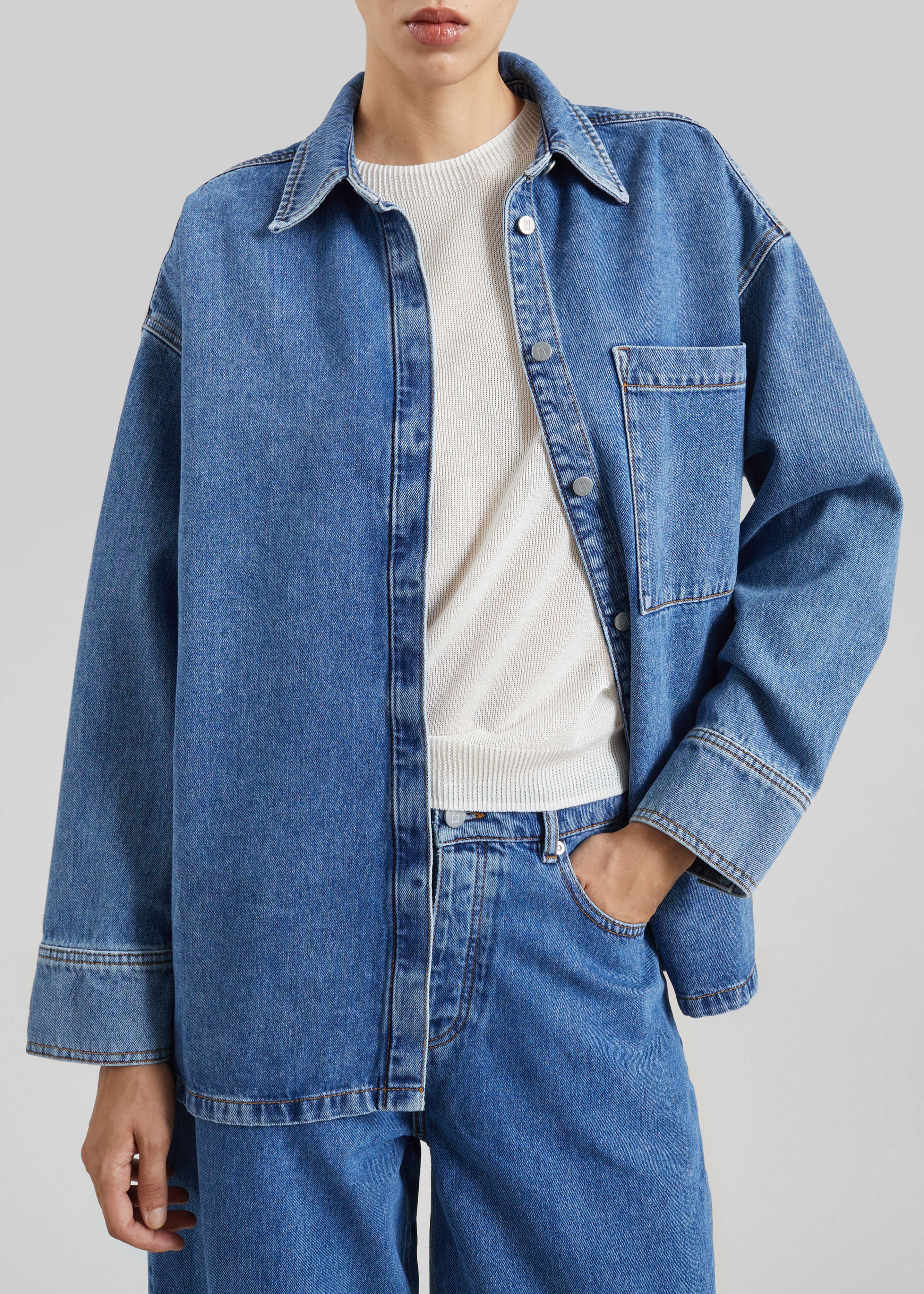 By Malene Birger Dea Denim Shirt - Mid Denim Blue