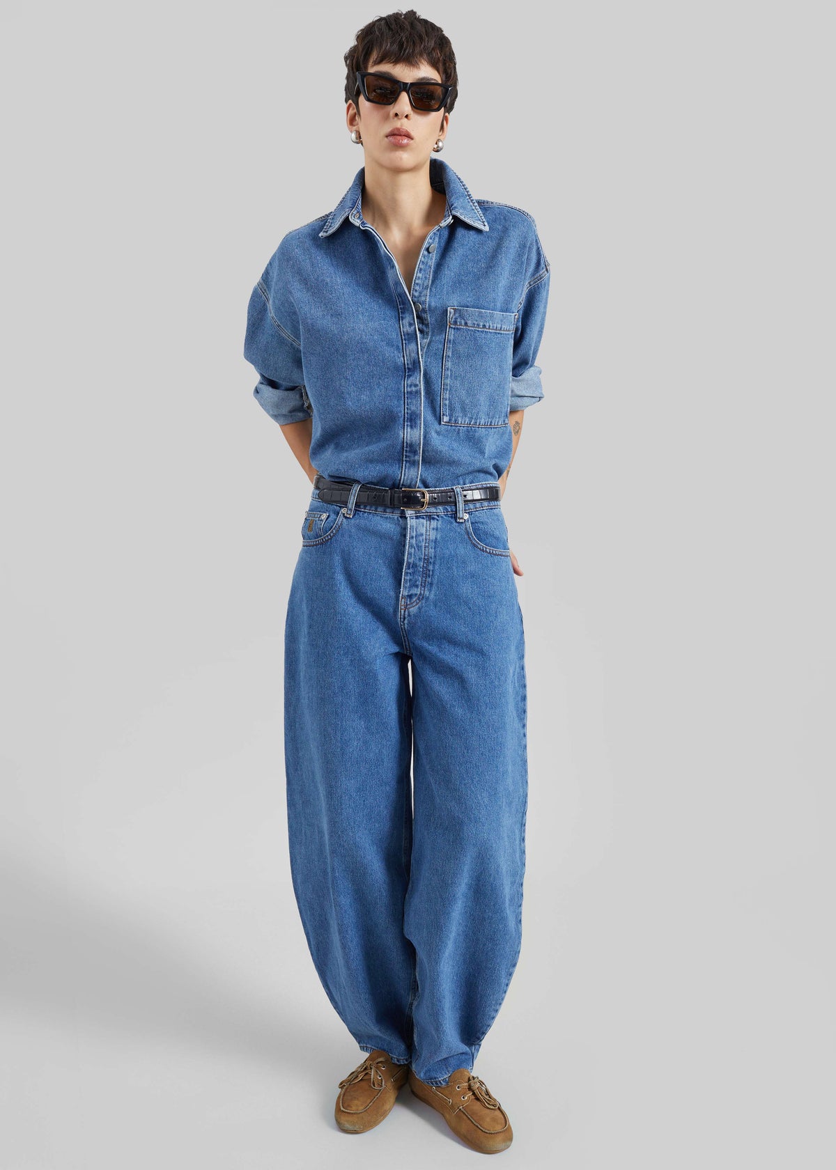 By Malene Birger Dea Denim Shirt - Mid Denim Blue