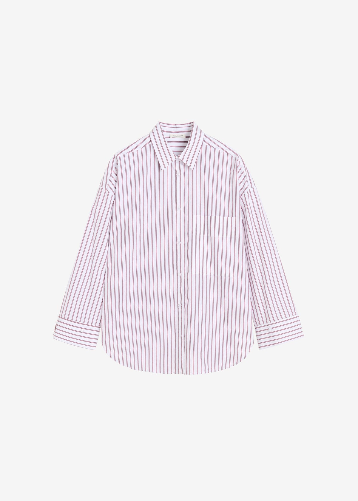 By Malene Birger Derris Cotton Shirt - Cabernet Stripe - 6