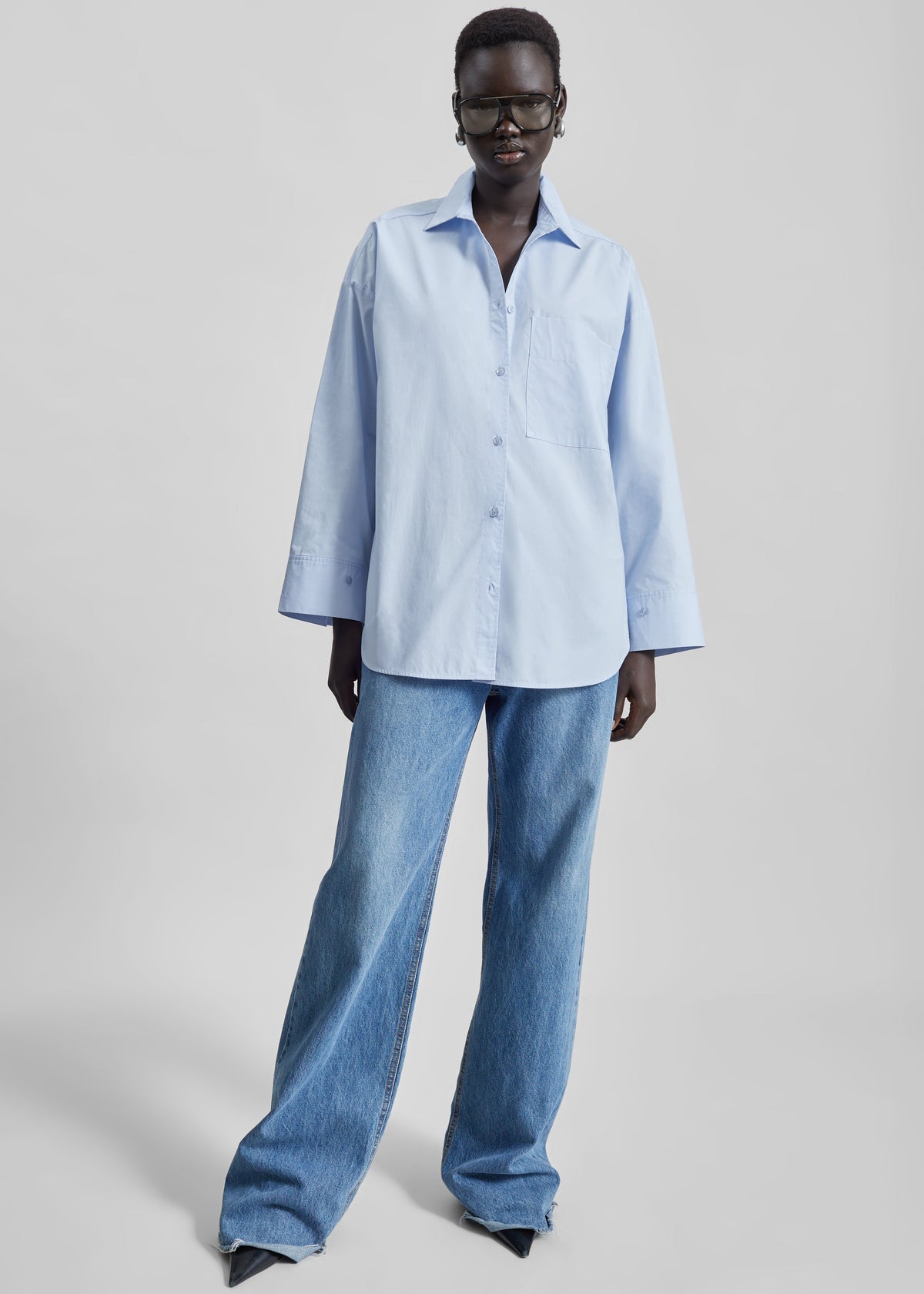 By Malene Birger Derris Cotton Shirt - Periwinkle Blue - 5