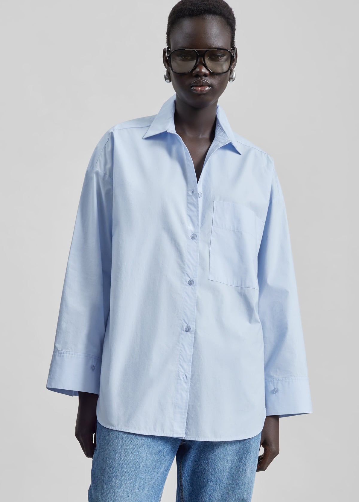 By Malene Birger Derris Cotton Shirt - Periwinkle Blue - 4