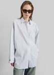 By Malene Birger Derris Shirt - White/Black Mix Stripe