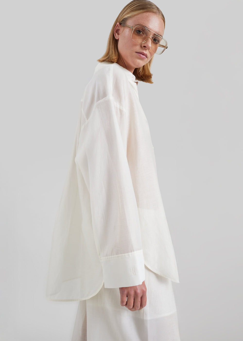 By Malene Birger Derris Silk Organza Shirt - Soft White - 1